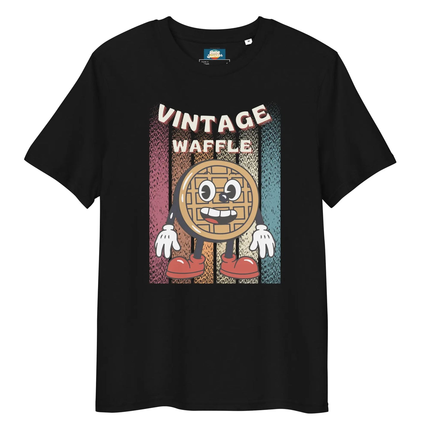 Waffleman - Unisex organic ribbed neck t-shirt by Stanley/Stella Tags: graphic, men, original, Printful, retro, shirt, tee, unisex, vintage, waffle, women RetroSplendor Apparel