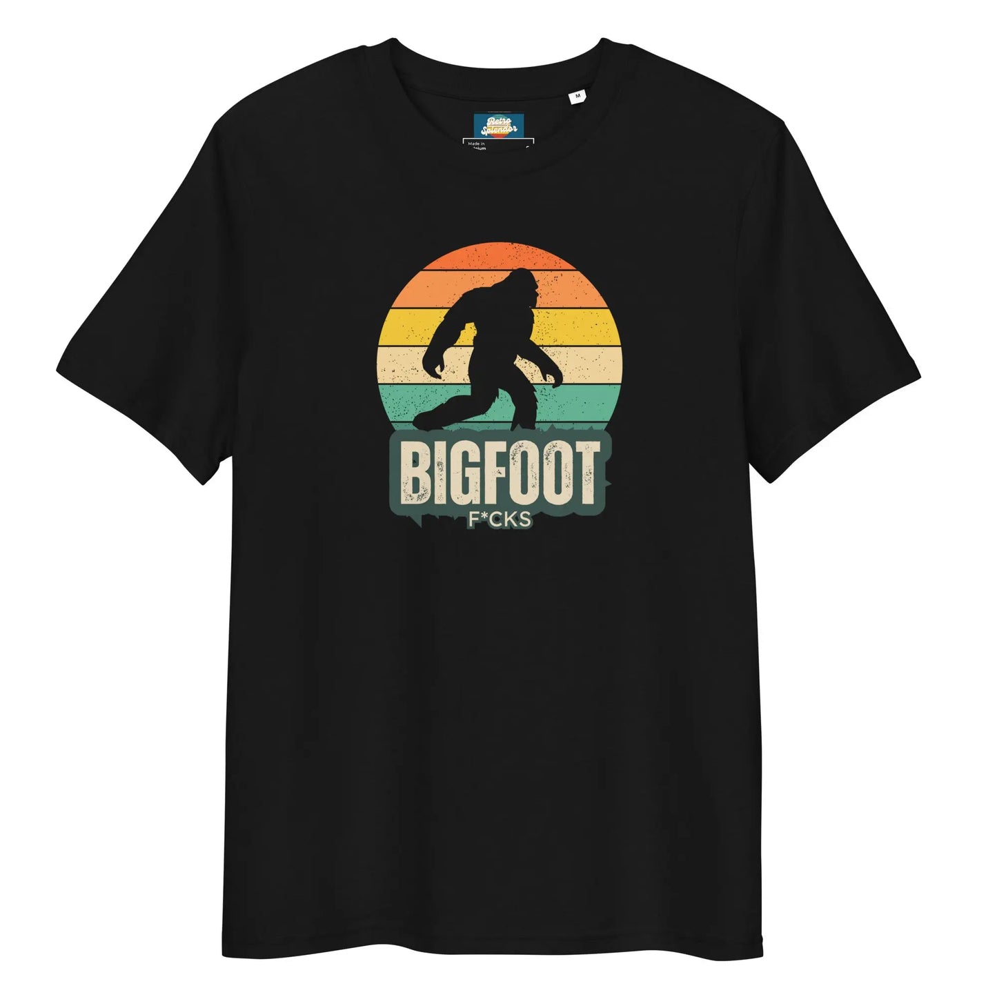 Bigfoot F*cks - Unisex organic ribbed neck t-shirt by Stanley/Stella Tags: bigfoot, cool, funny, graphic, men, original, Printful, retro, tee, unisex, vintage, women RetroSplendor Apparel