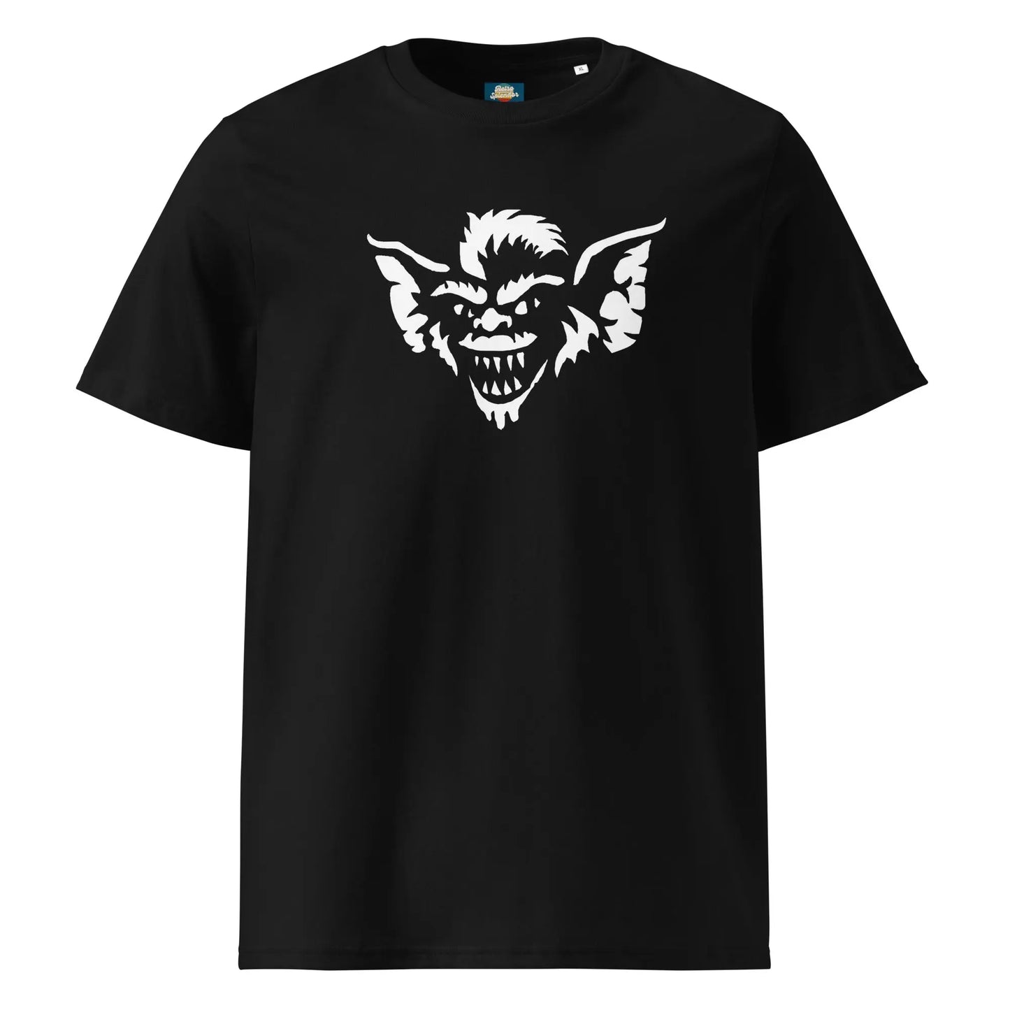 Stripe - Unisex organic ribbed neck t-shirt by Stanley/Stella Tags: 80s, graphic tee, gremlins, illustration, movie, original, Printful, retro, stripe, vintage vibe RetroSplendor Apparel