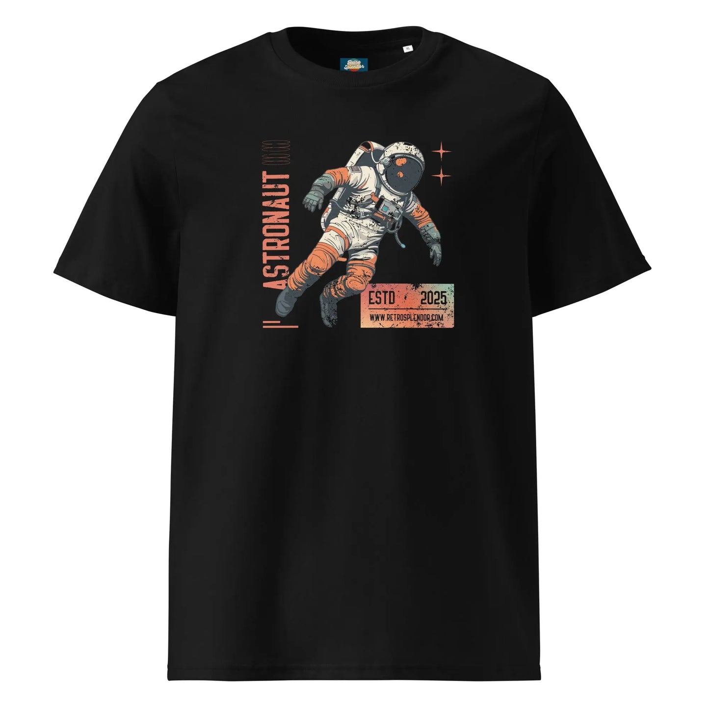 Astronaut - Distressed Unisex organic ribbed neck t-shirt by Stanley/Stella Tags: astronaut, graphic tee, original, Printful, retro, science, shirt, space, tee, vintage RetroSplendor Apparel