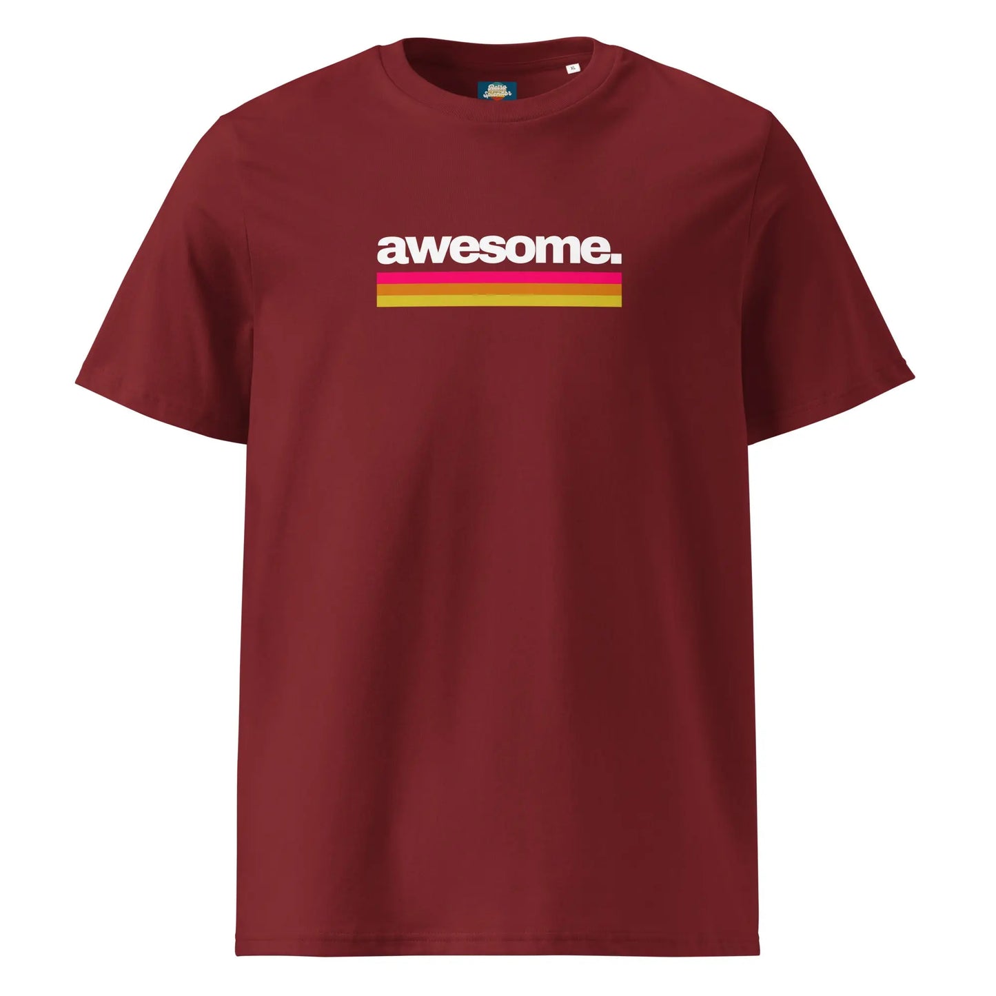 Awesome - organic ribbed neck t-shirt by Stanley/Stella Tags: 70s, 80s, awesome, graphic, logo, original, Printful, retro, slogan, tee, unisex, vintage RetroSplendor Apparel