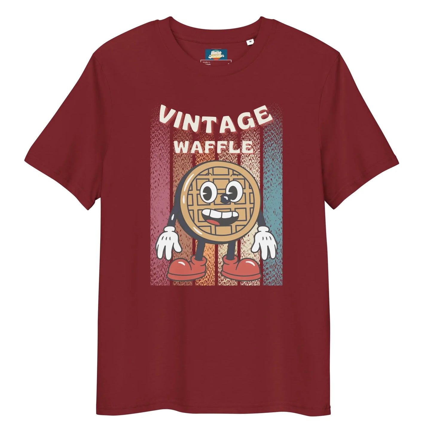 Waffleman - Unisex organic ribbed neck t-shirt by Stanley/Stella Tags: graphic, men, original, Printful, retro, shirt, tee, unisex, vintage, waffle, women RetroSplendor Apparel