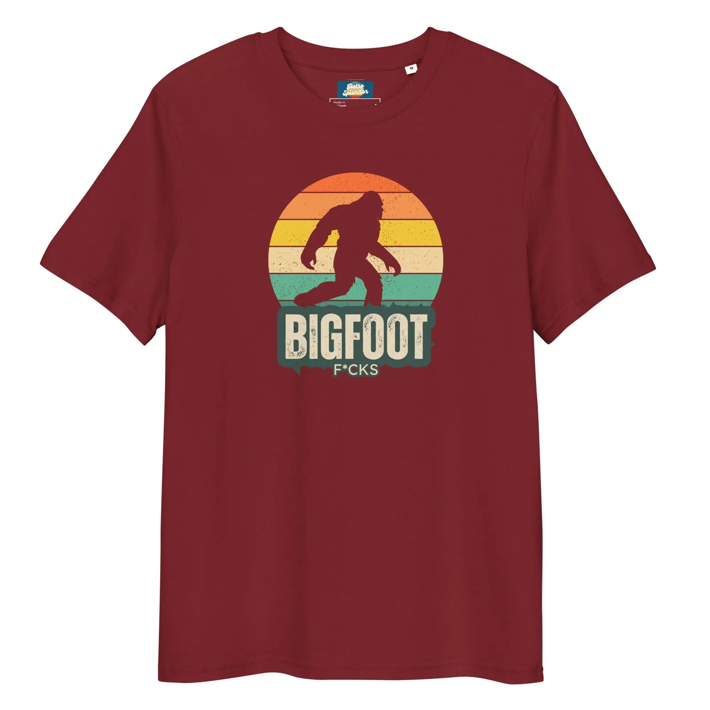 Bigfoot F*cks - Unisex organic ribbed neck t-shirt by Stanley/Stella Tags: bigfoot, cool, funny, graphic, men, original, Printful, retro, tee, unisex, vintage, women RetroSplendor Apparel