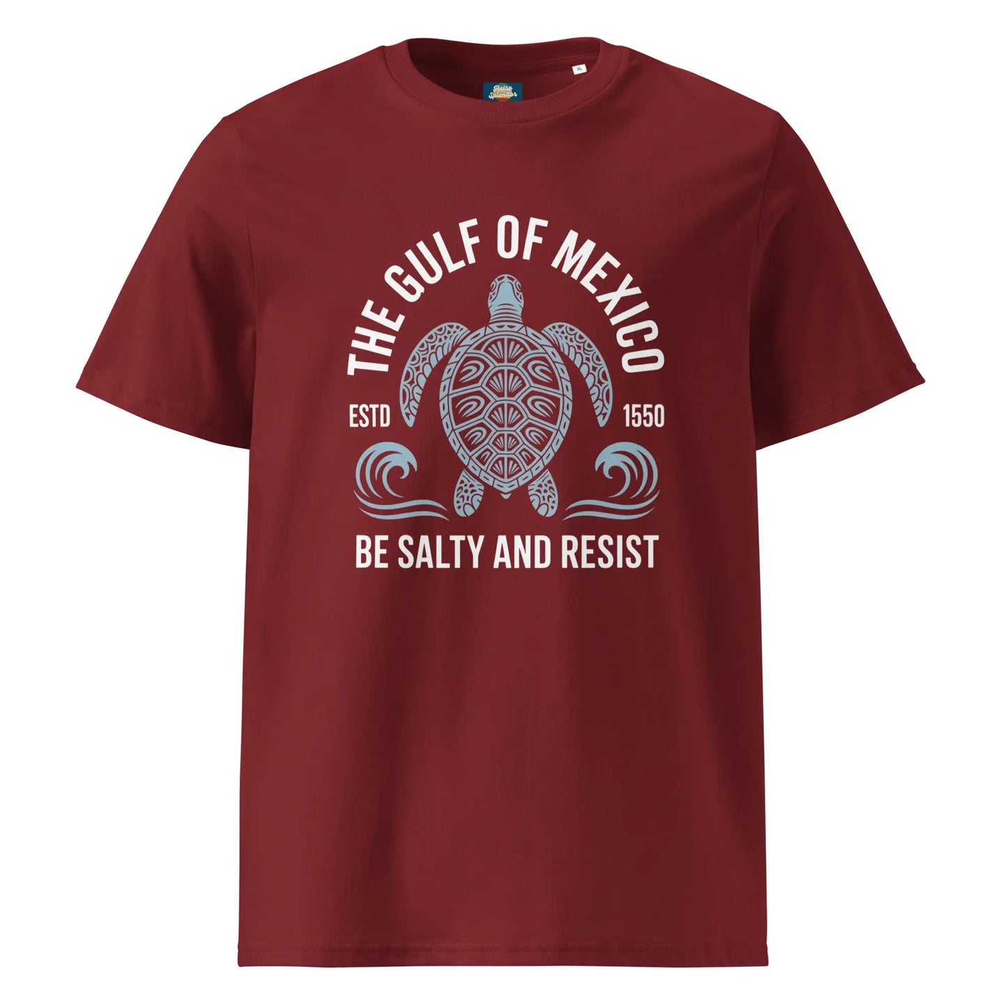 Gulf of Mexico - Be Salty and Resist t-shirt Unisex organic ribbed neck by Retro Splendor Tags: be salty, classic, fabric, graphic tee, gulf of mexico, oceanic, organic, retro, salty, shirt, slogan, t-shirt, this, turtle, unisex, vintage RetroSplendor Apparel