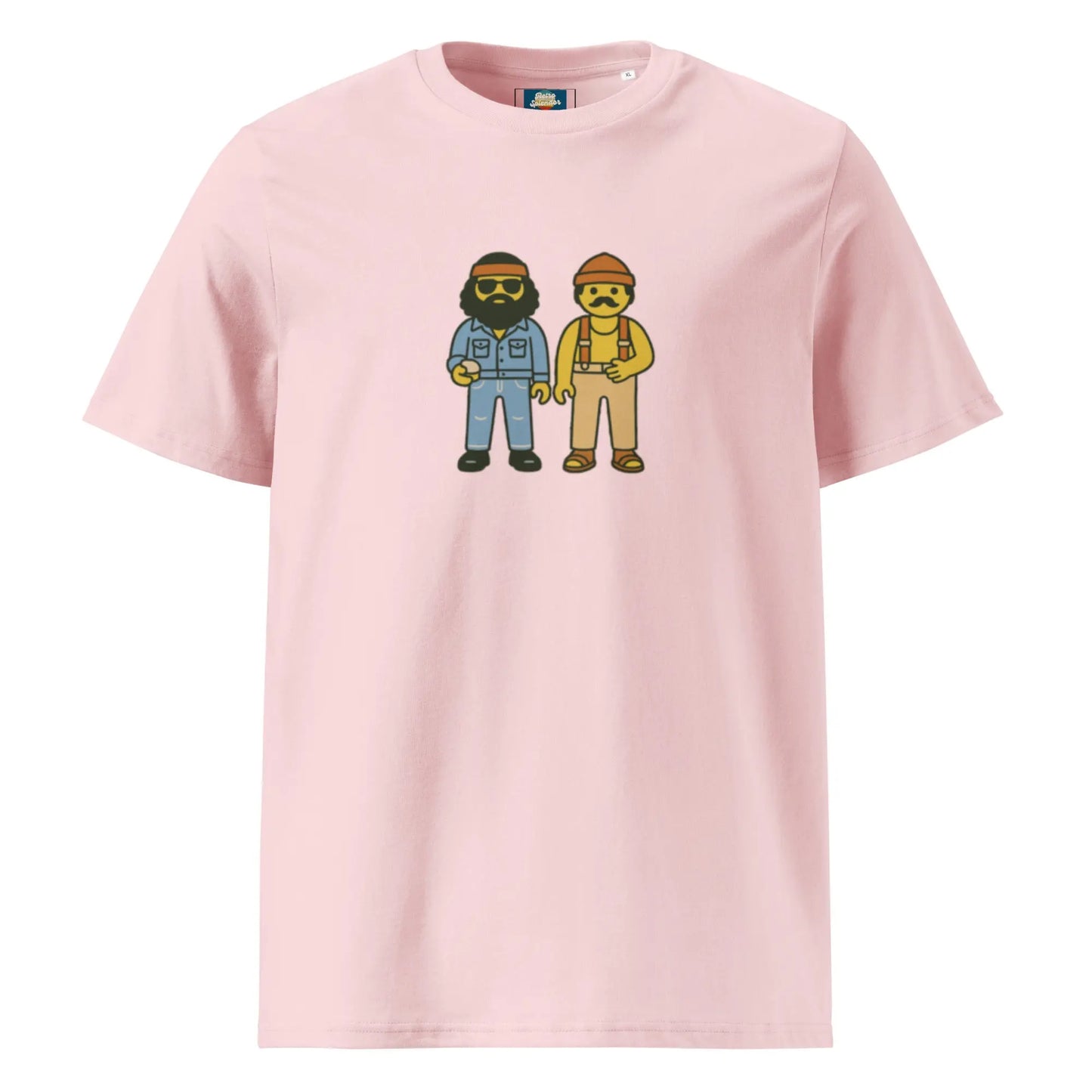 Cheech and Chong - organic ribbed neck t-shirt by Stanley/Stella Tags: 70s, cheech and chong, cute, movie, organic cotton, original, playschool, Printful, retro, retrosplendor, t-shirt, vintage vibe RetroSplendor Apparel