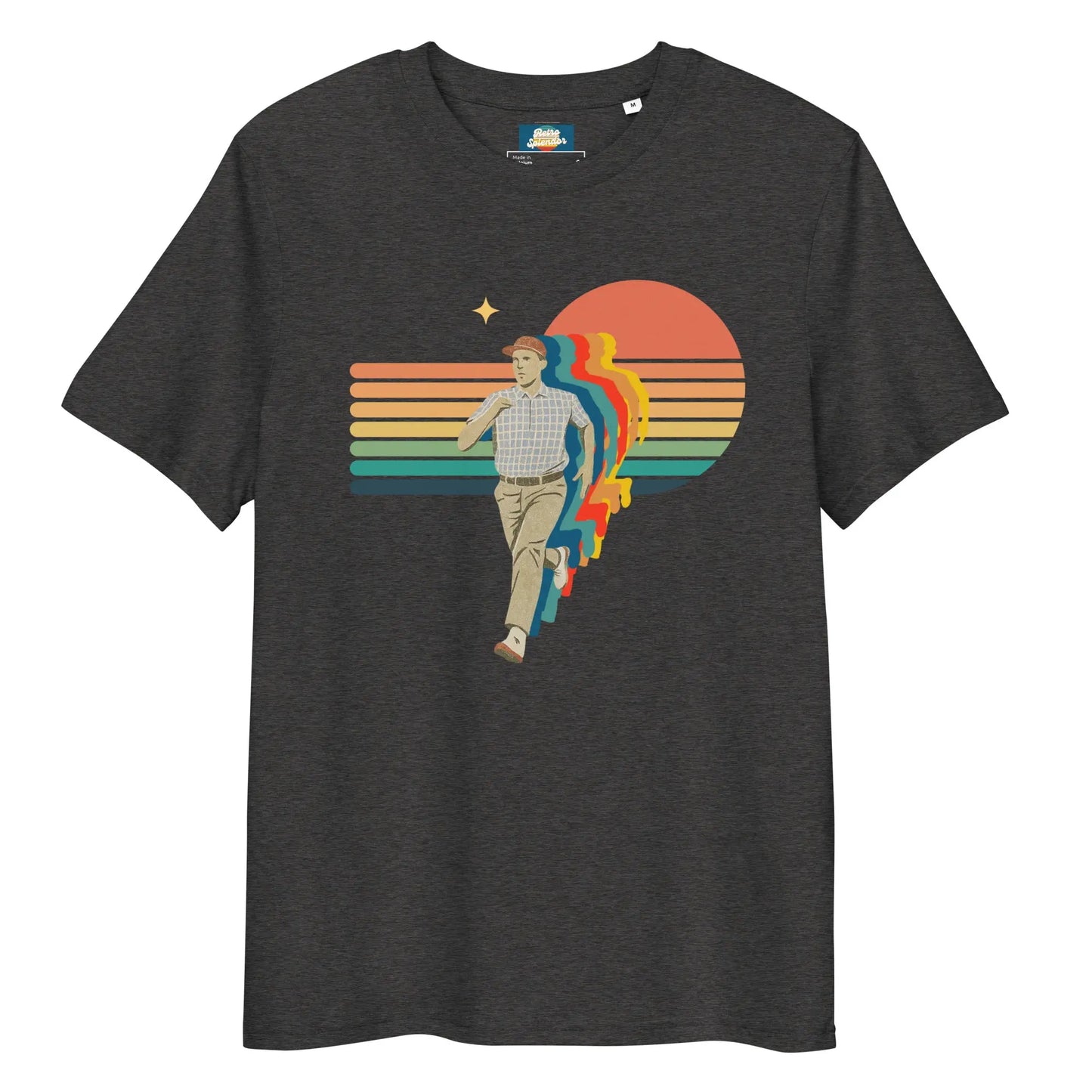 Run Forrest! - Unisex organic ribbed neck t-shirt by Stanley/Stella Tags: 90s, forrest gump, graphic, men, original, Printful, retro, run, running, shirt, tee, unisex, vintage, women RetroSplendor Apparel