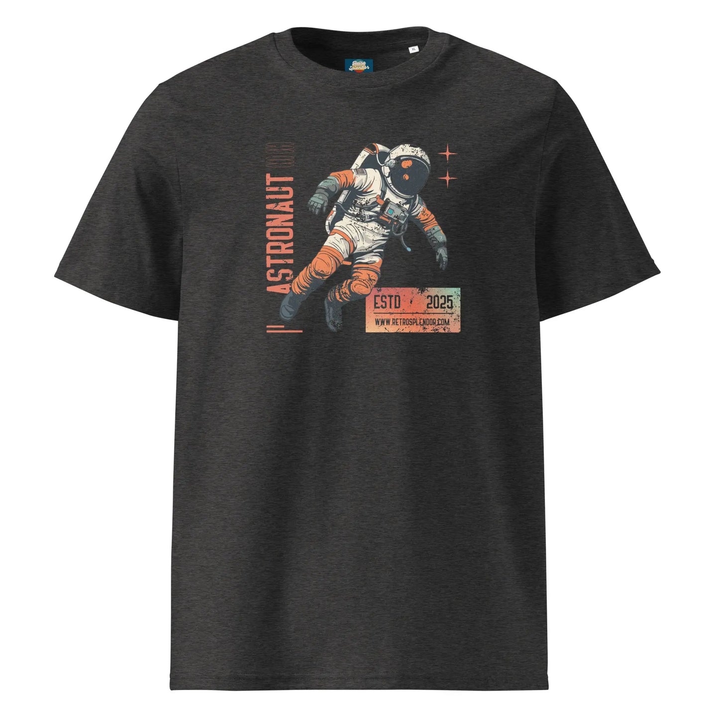 Astronaut - Distressed Unisex organic ribbed neck t-shirt by Stanley/Stella Tags: astronaut, graphic tee, original, Printful, retro, science, shirt, space, tee, vintage RetroSplendor Apparel