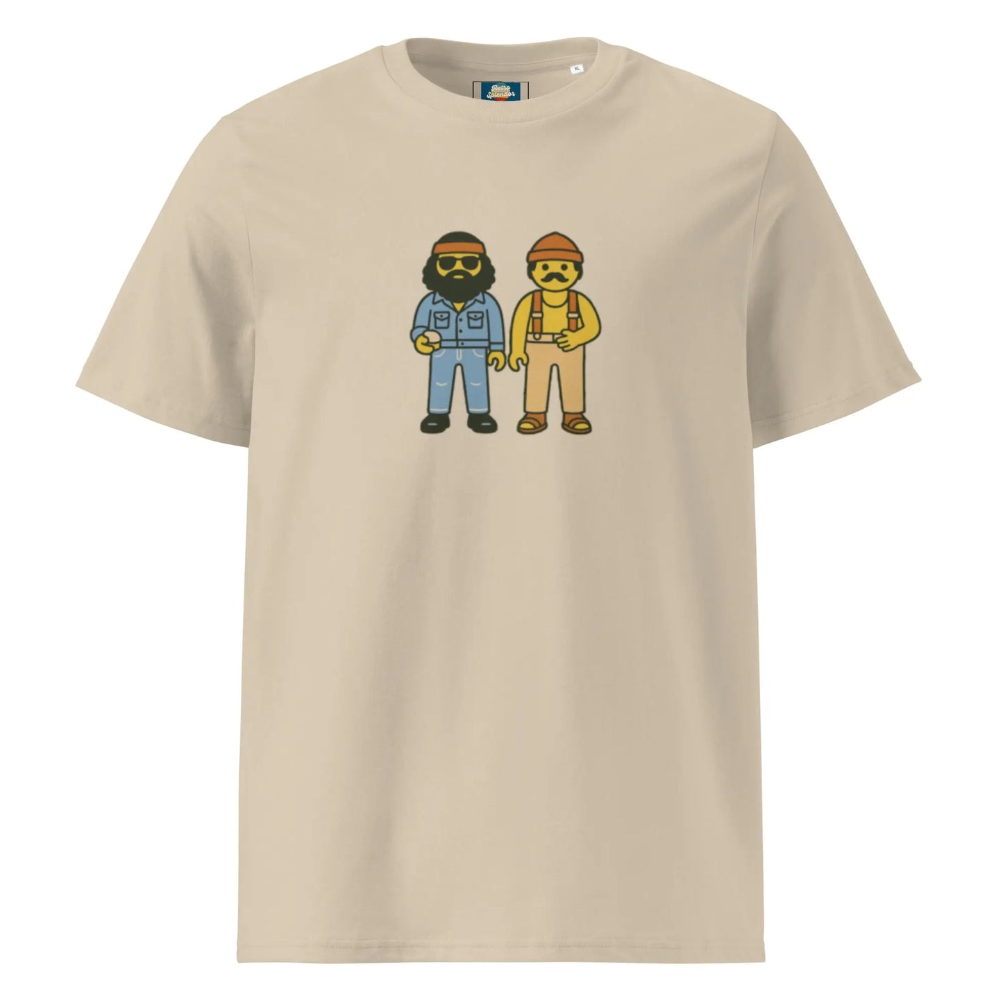 Cheech and Chong - organic ribbed neck t-shirt by Stanley/Stella Tags: 70s, cheech and chong, cute, movie, organic cotton, original, playschool, Printful, retro, retrosplendor, t-shirt, vintage vibe RetroSplendor Apparel