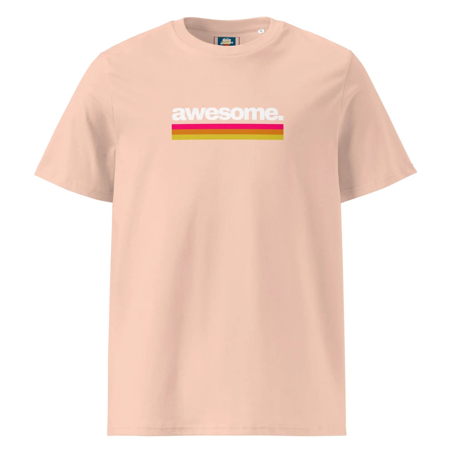 Awesome - organic ribbed neck t-shirt by Stanley/Stella Tags: 70s, 80s, awesome, graphic, logo, original, Printful, retro, slogan, tee, unisex, vintage RetroSplendor Apparel