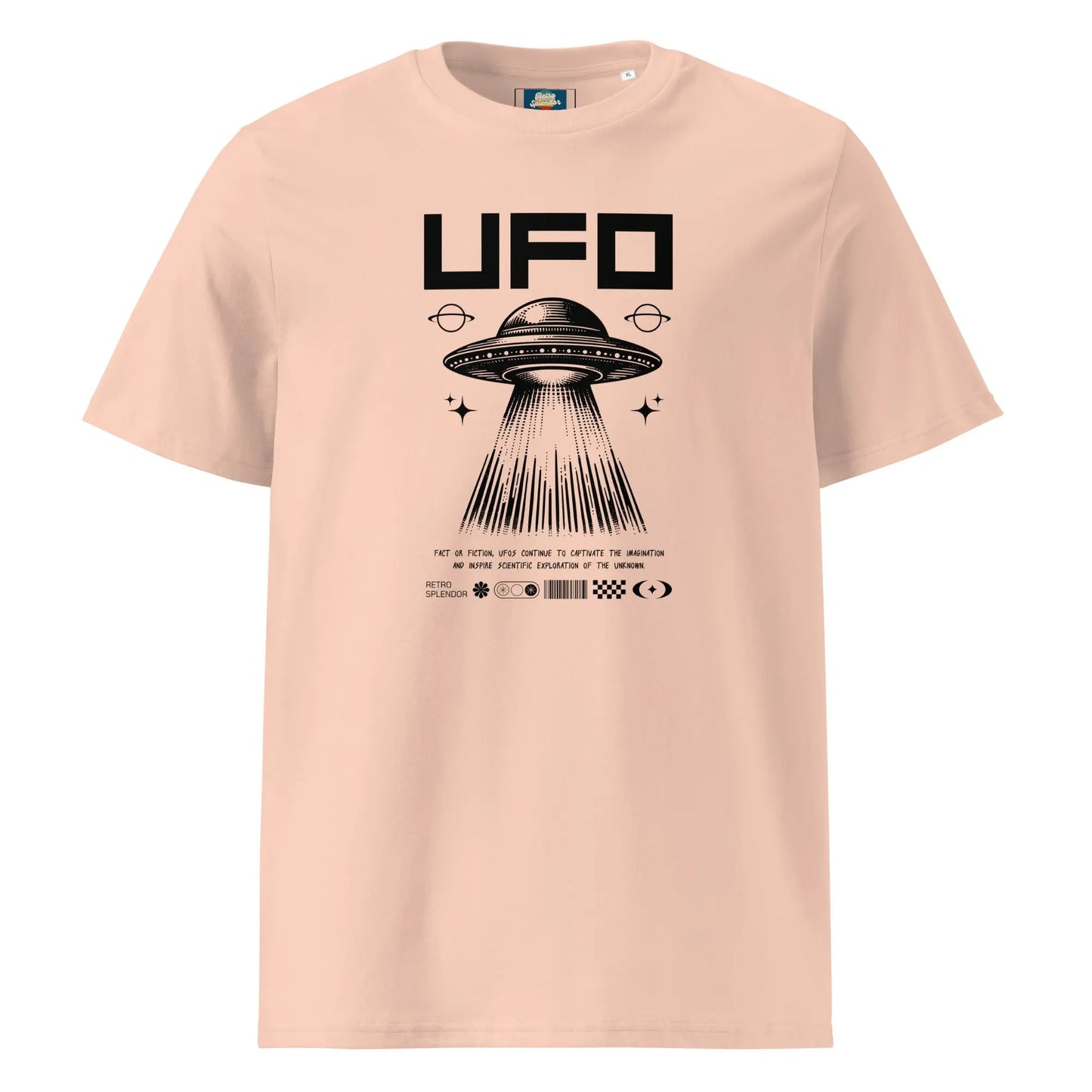 UFO - Unisex organic ribbed neck t-shirt by Stanley/Stella Tags: graphic, men, original, Printful, retro, tee, ufo, unisex, vintage, women RetroSplendor Apparel
