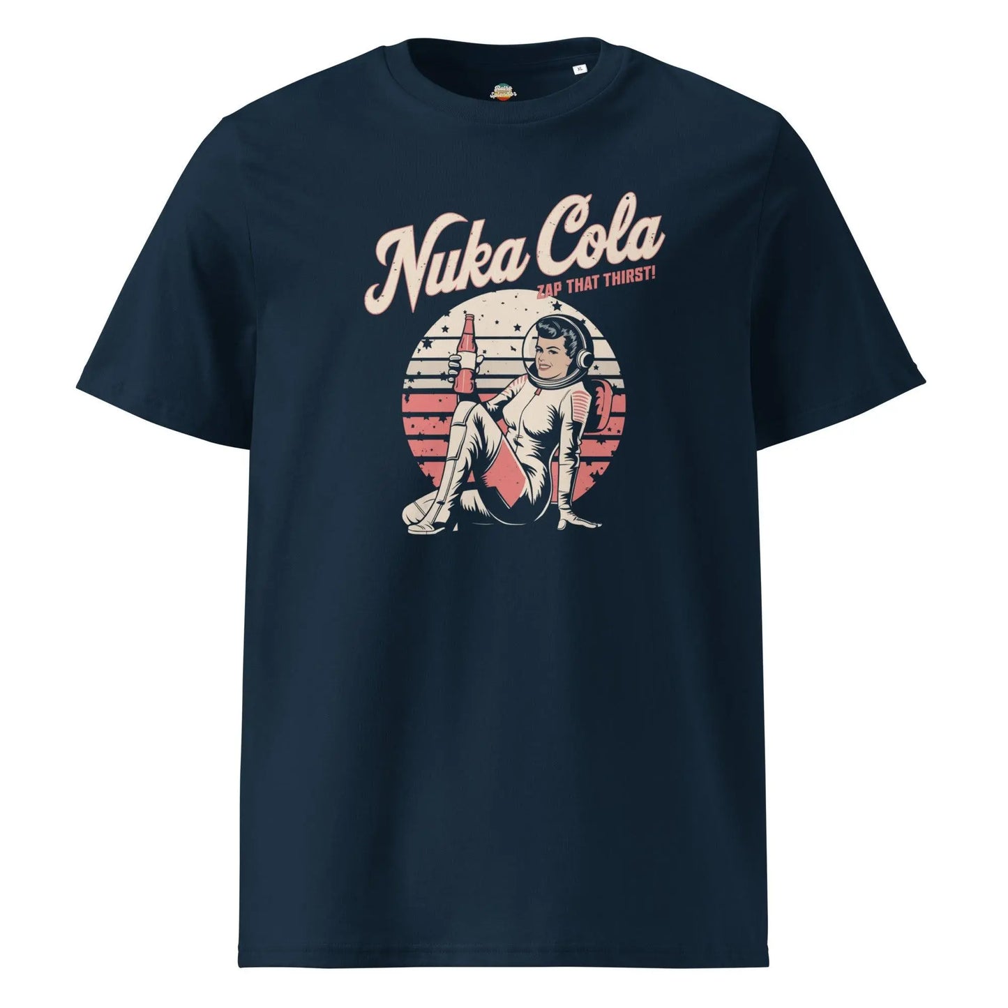 Nuka Cola - organic ribbed neck t-shirt by Stanley/Stella Tags: fallout, gaming, nuka cola, organic cotton, original, pc gaming, shirt, t-shirt, tv, vintage, xbox, Y2k RetroSplendor Apparel