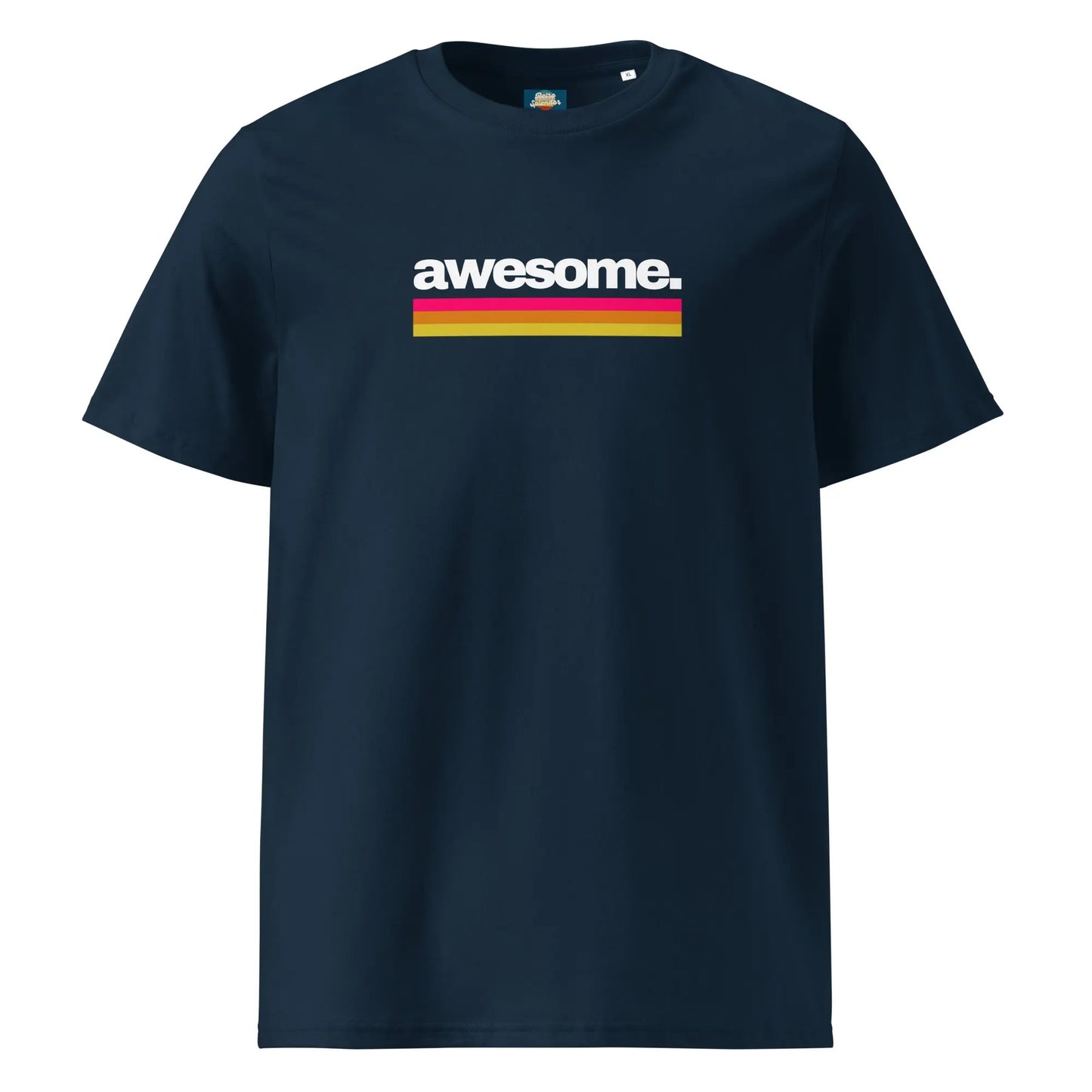 Awesome - organic ribbed neck t-shirt by Stanley/Stella Tags: 70s, 80s, awesome, graphic, logo, original, Printful, retro, slogan, tee, unisex, vintage RetroSplendor Apparel