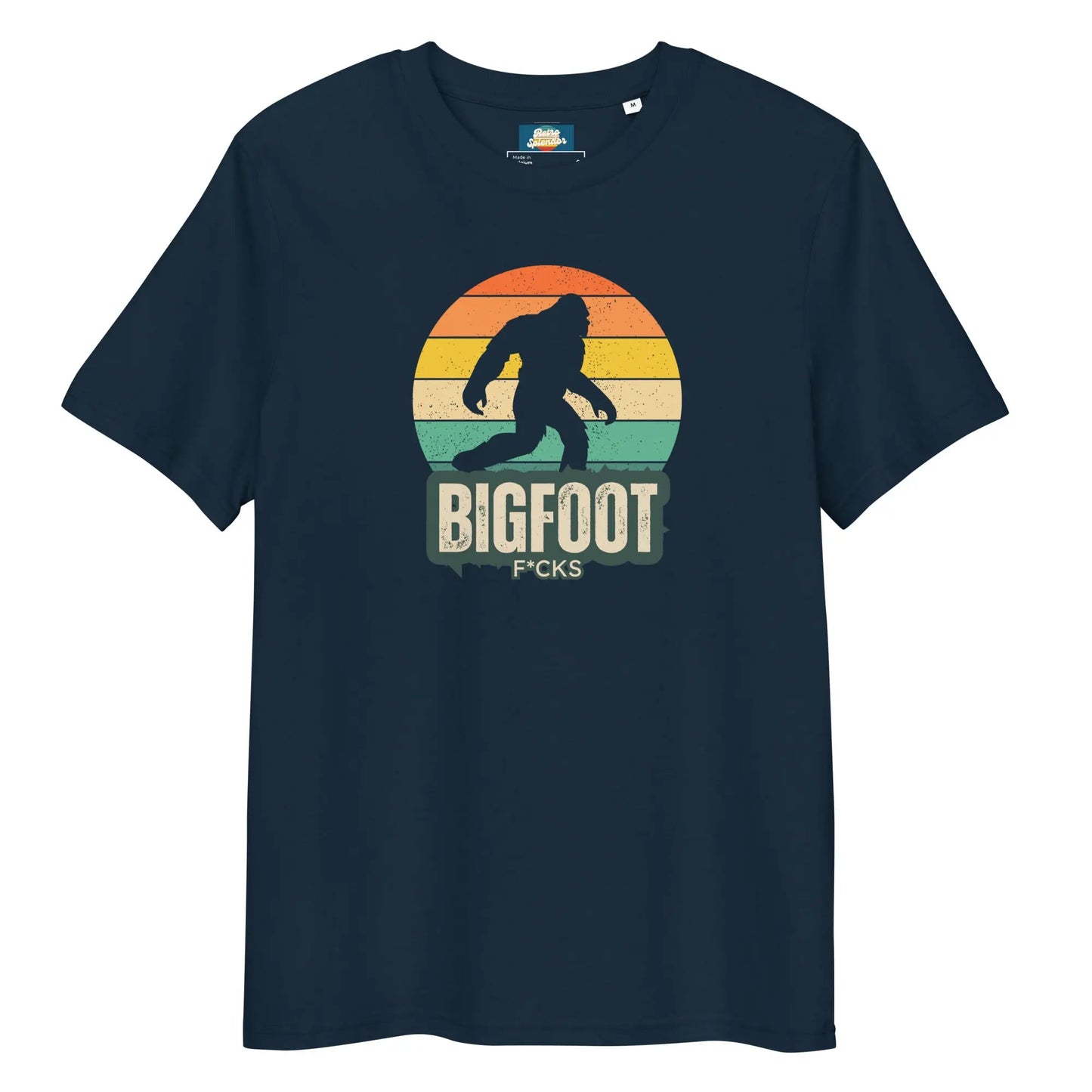 Bigfoot F*cks - Unisex organic ribbed neck t-shirt by Stanley/Stella Tags: bigfoot, cool, funny, graphic, men, original, Printful, retro, tee, unisex, vintage, women RetroSplendor Apparel