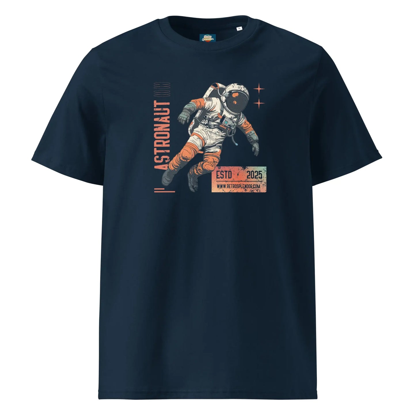 Astronaut - Distressed Unisex organic ribbed neck t-shirt by Stanley/Stella Tags: astronaut, graphic tee, original, Printful, retro, science, shirt, space, tee, vintage RetroSplendor Apparel