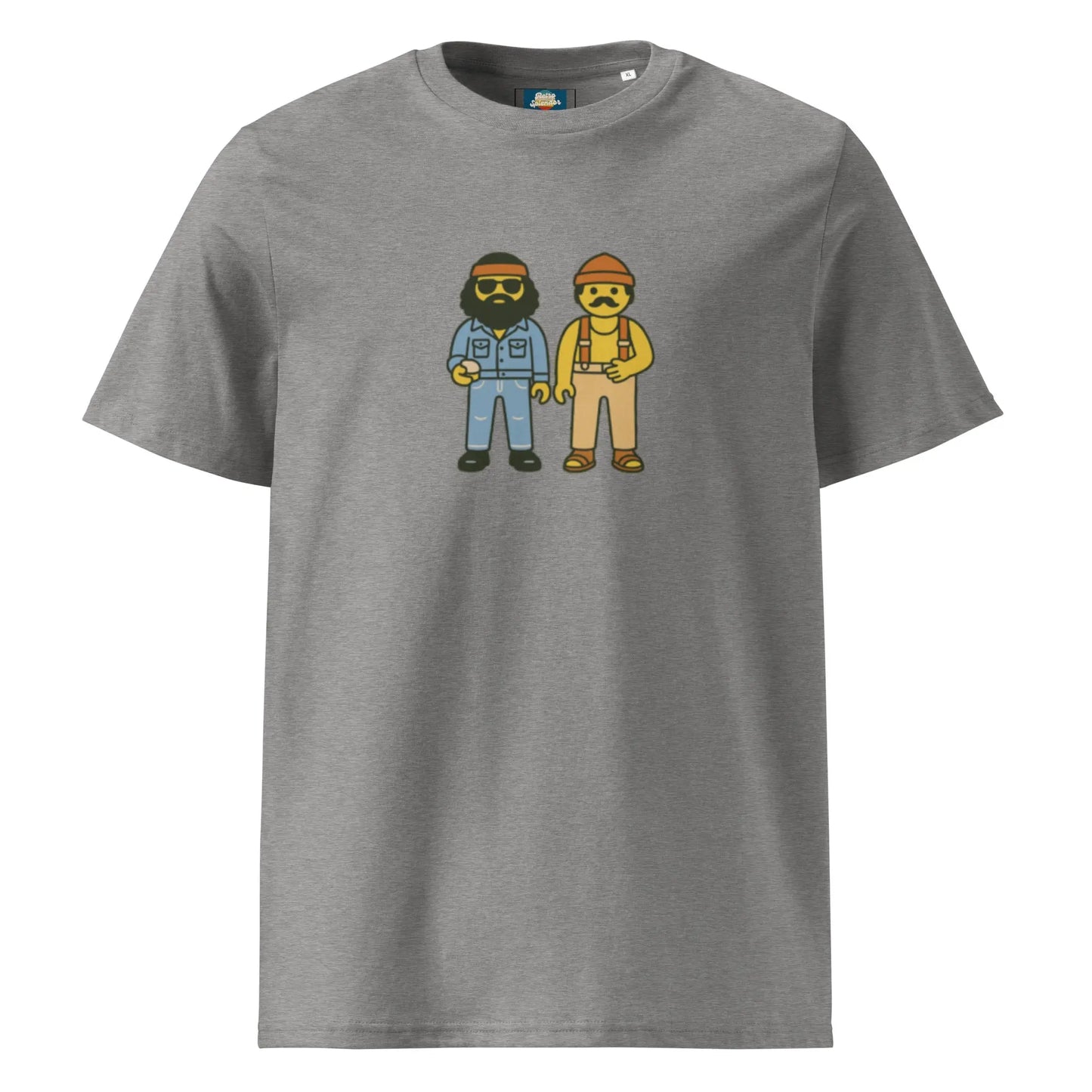 Cheech and Chong - organic ribbed neck t-shirt by Stanley/Stella Tags: 70s, cheech and chong, cute, movie, organic cotton, original, playschool, Printful, retro, retrosplendor, t-shirt, vintage vibe RetroSplendor Apparel