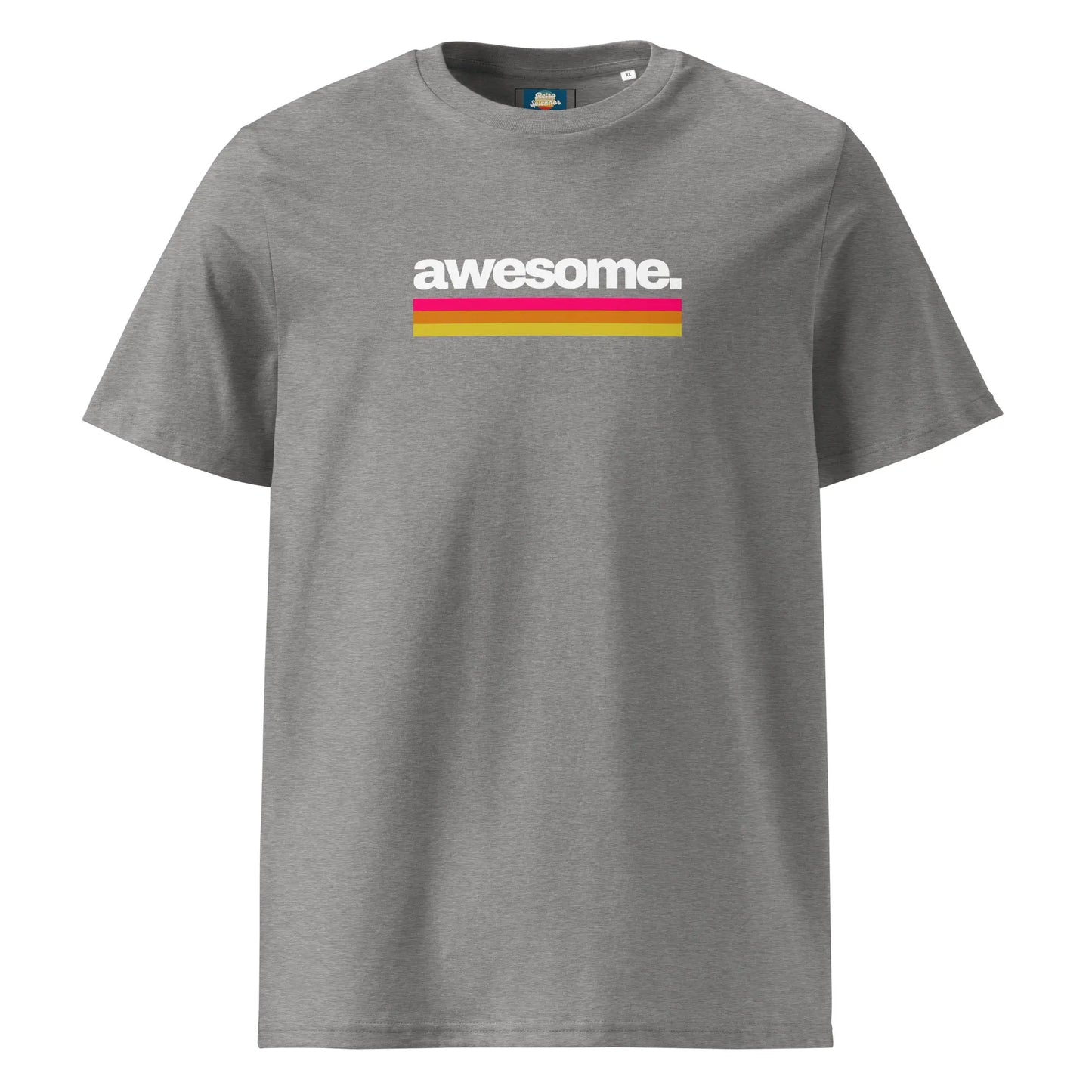 Awesome - organic ribbed neck t-shirt by Stanley/Stella Tags: 70s, 80s, awesome, graphic, logo, original, Printful, retro, slogan, tee, unisex, vintage RetroSplendor Apparel