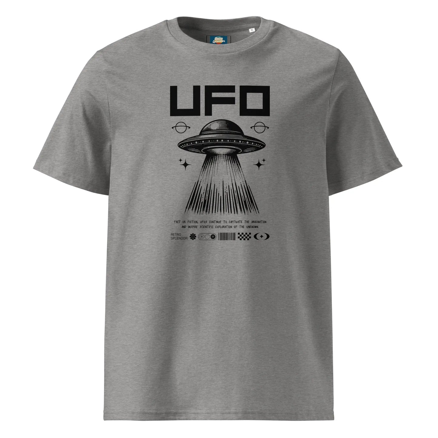 UFO - Unisex organic ribbed neck t-shirt by Stanley/Stella Tags: graphic, men, original, Printful, retro, tee, ufo, unisex, vintage, women RetroSplendor Apparel