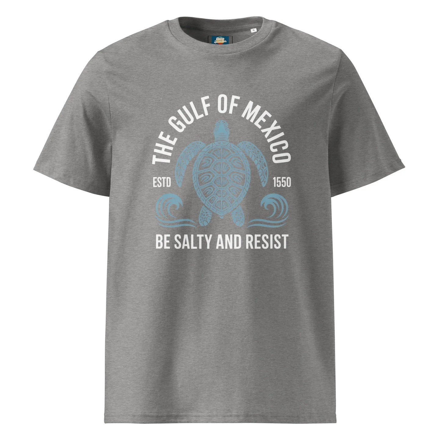 Gulf of Mexico - Be Salty and Resist t-shirt Unisex organic ribbed neck by Retro Splendor Tags: be salty, classic, fabric, graphic tee, gulf of mexico, oceanic, organic, retro, salty, shirt, slogan, t-shirt, this, turtle, unisex, vintage RetroSplendor Apparel