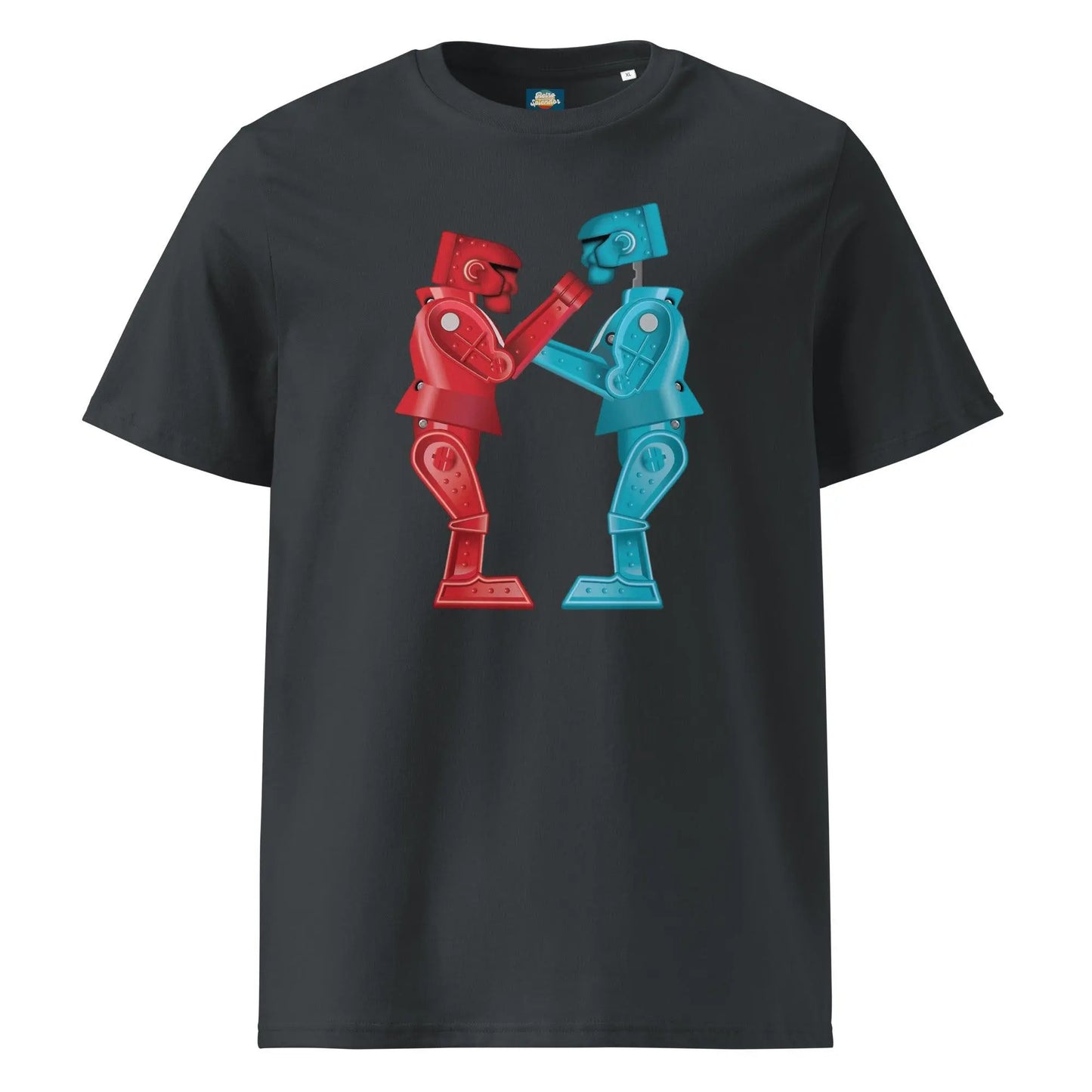 Rock 'em Sock 'em - Unisex organic ribbed neck t-shirt by Stanley/Stella Tags: 80s, boxing, graphic tee, retro, retrosplendor, robots, shirt, splendor, t-shirt, toys, unisex, vintage RetroSplendor Apparel