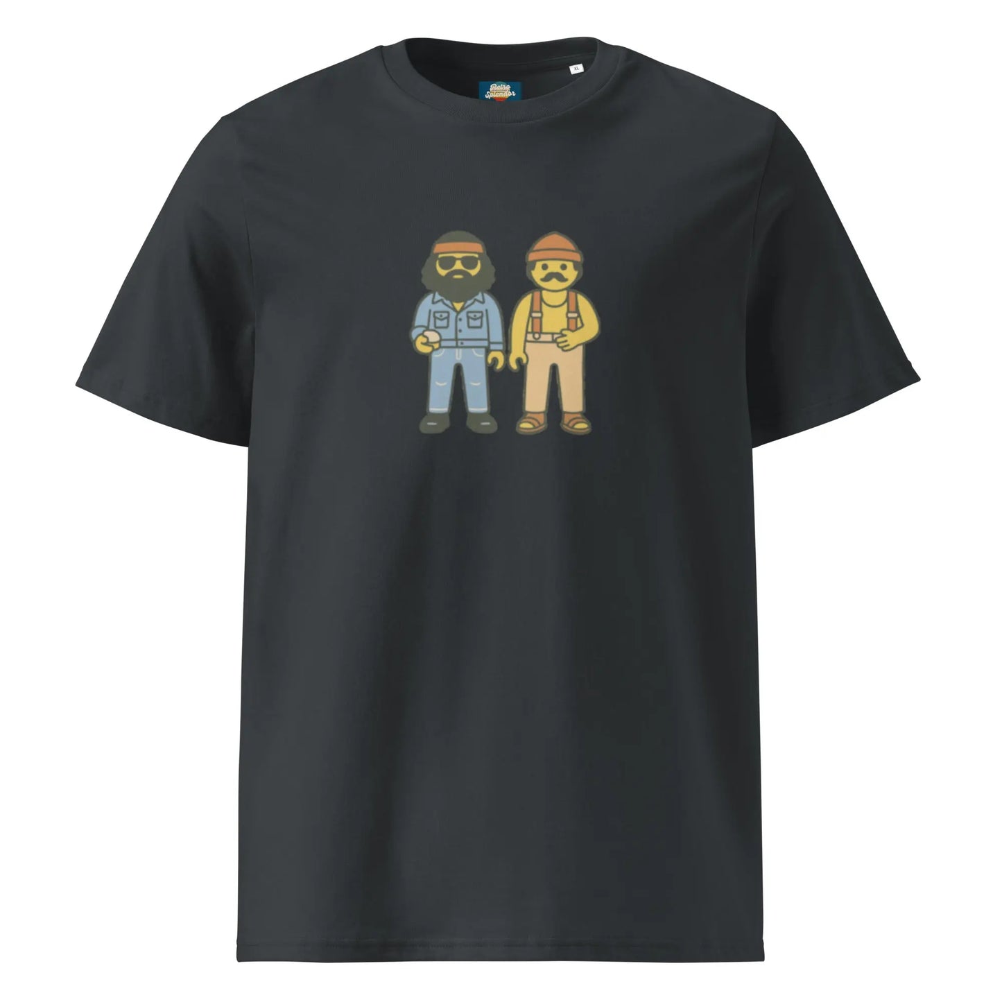 Cheech and Chong - organic ribbed neck t-shirt by Stanley/Stella Tags: 70s, cheech and chong, cute, movie, organic cotton, original, playschool, Printful, retro, retrosplendor, t-shirt, vintage vibe RetroSplendor Apparel