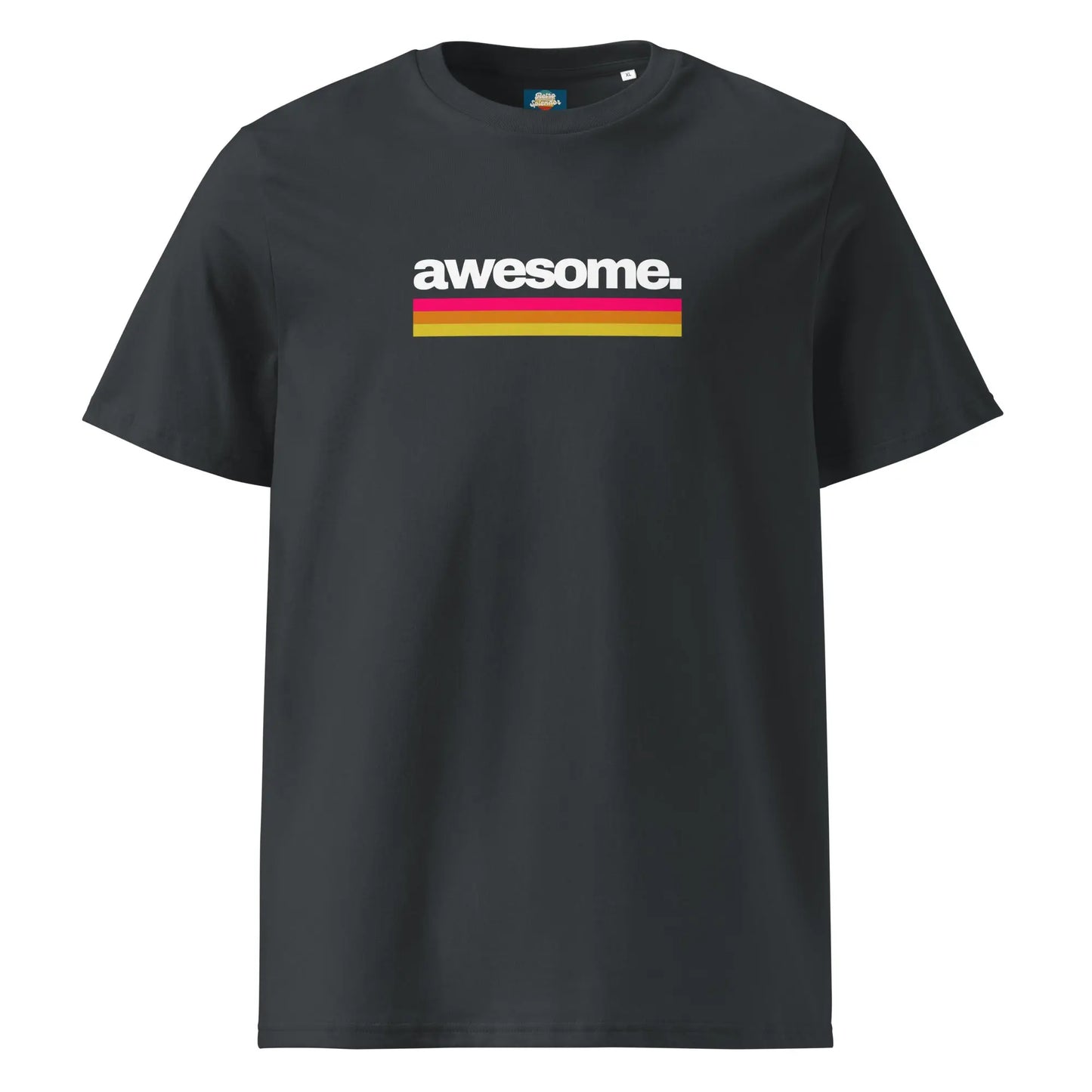 Awesome - organic ribbed neck t-shirt by Stanley/Stella Tags: 70s, 80s, awesome, graphic, logo, original, Printful, retro, slogan, tee, unisex, vintage RetroSplendor Apparel