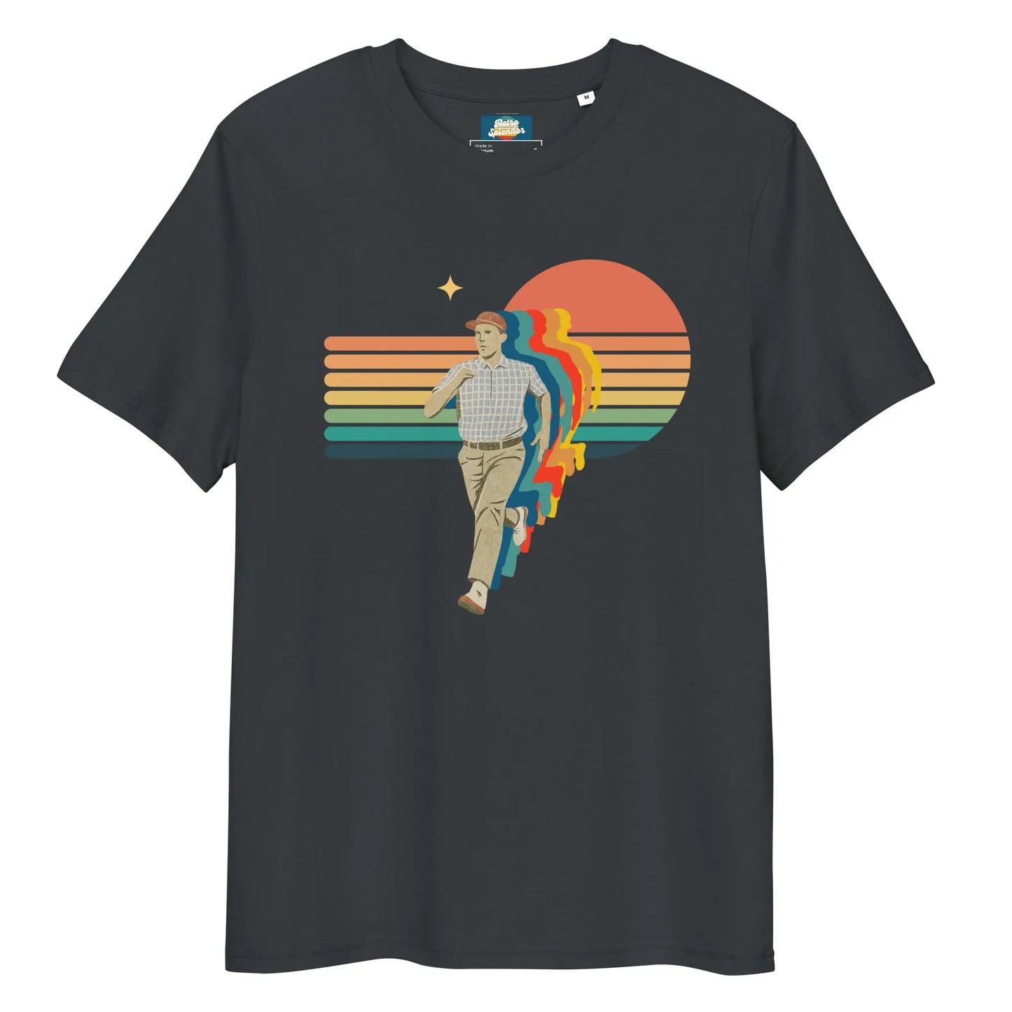 Run Forrest! - Unisex organic ribbed neck t-shirt by Stanley/Stella Tags: 90s, forrest gump, graphic, men, original, Printful, retro, run, running, shirt, tee, unisex, vintage, women RetroSplendor Apparel