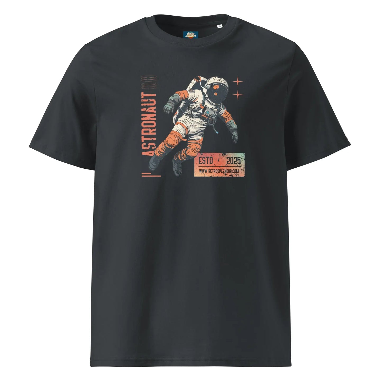Astronaut - Distressed Unisex organic ribbed neck t-shirt by Stanley/Stella Tags: astronaut, graphic tee, original, Printful, retro, science, shirt, space, tee, vintage RetroSplendor Apparel