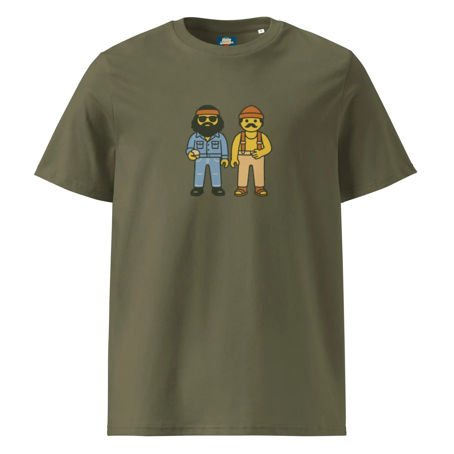 Cheech and Chong - organic ribbed neck t-shirt by Stanley/Stella Tags: 70s, cheech and chong, cute, movie, organic cotton, original, playschool, Printful, retro, retrosplendor, t-shirt, vintage vibe RetroSplendor Apparel