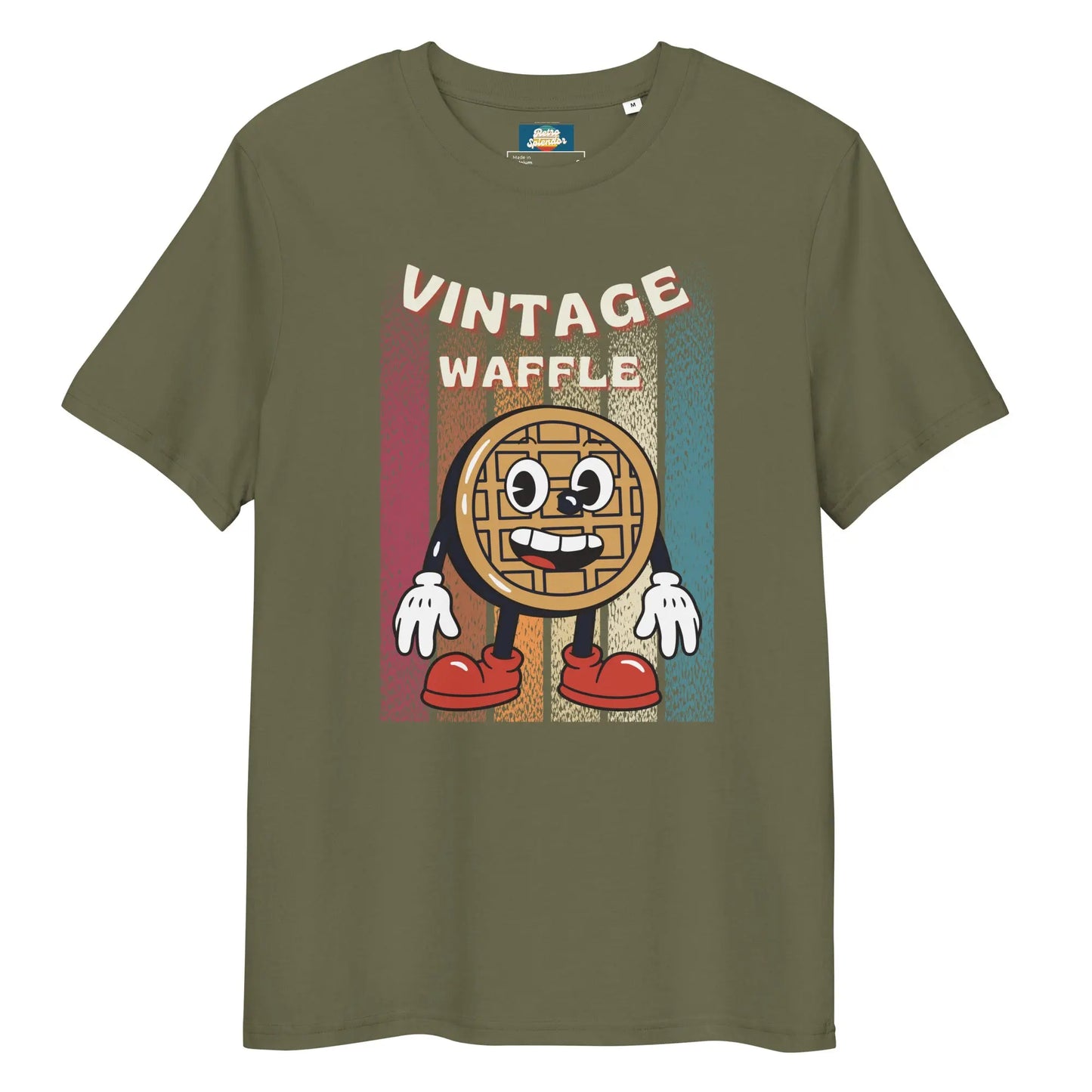 Waffleman - Unisex organic ribbed neck t-shirt by Stanley/Stella Tags: graphic, men, original, Printful, retro, shirt, tee, unisex, vintage, waffle, women RetroSplendor Apparel