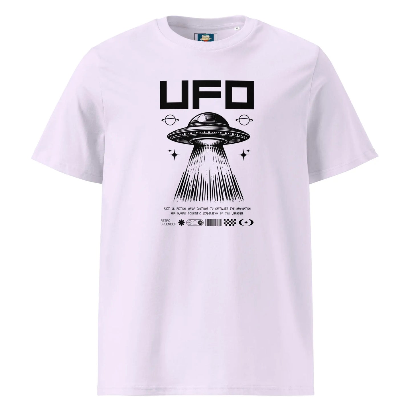 UFO - Unisex organic ribbed neck t-shirt by Stanley/Stella Tags: graphic, men, original, Printful, retro, tee, ufo, unisex, vintage, women RetroSplendor Apparel