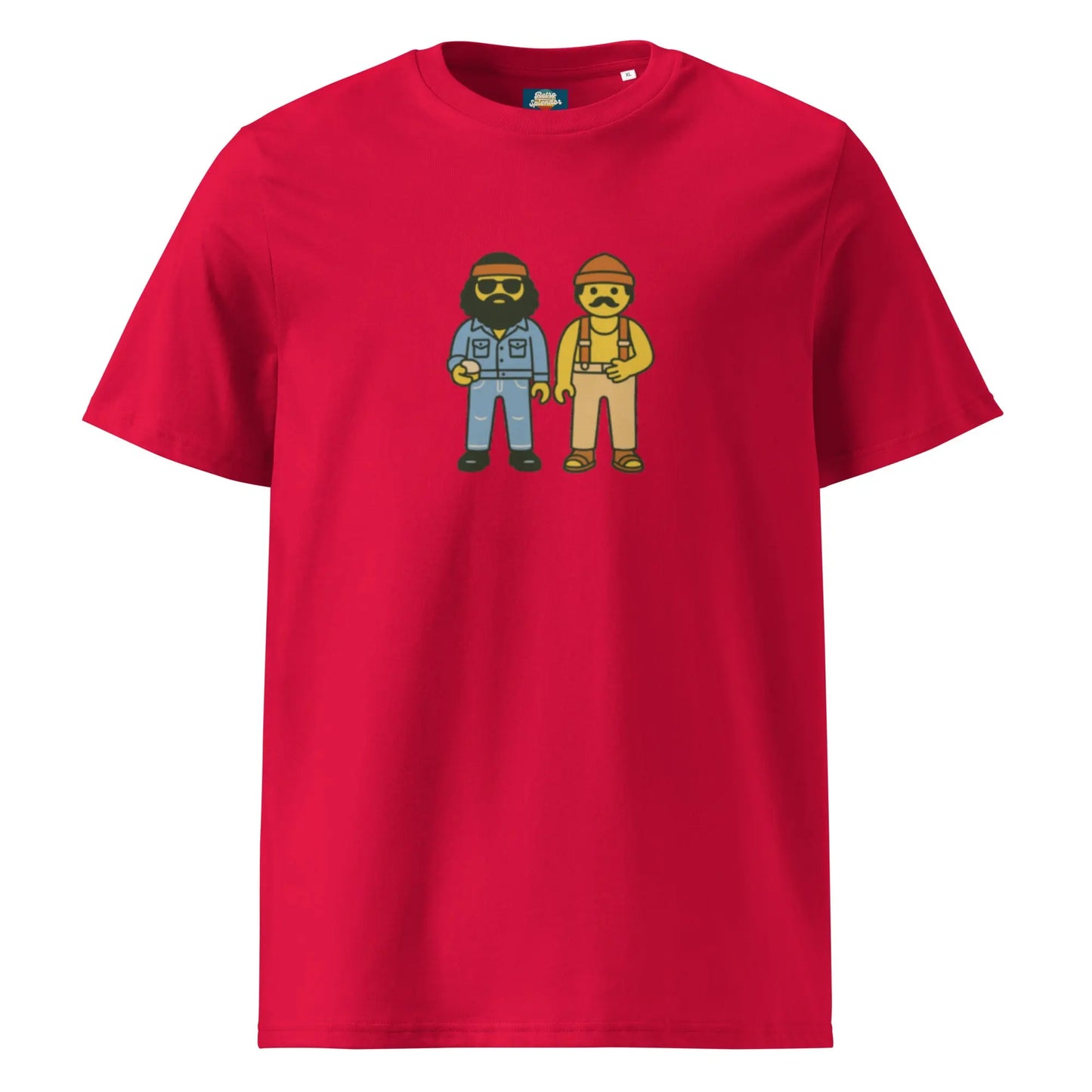 Cheech and Chong - organic ribbed neck t-shirt by Stanley/Stella Tags: 70s, cheech and chong, cute, movie, organic cotton, original, playschool, Printful, retro, retrosplendor, t-shirt, vintage vibe RetroSplendor Apparel