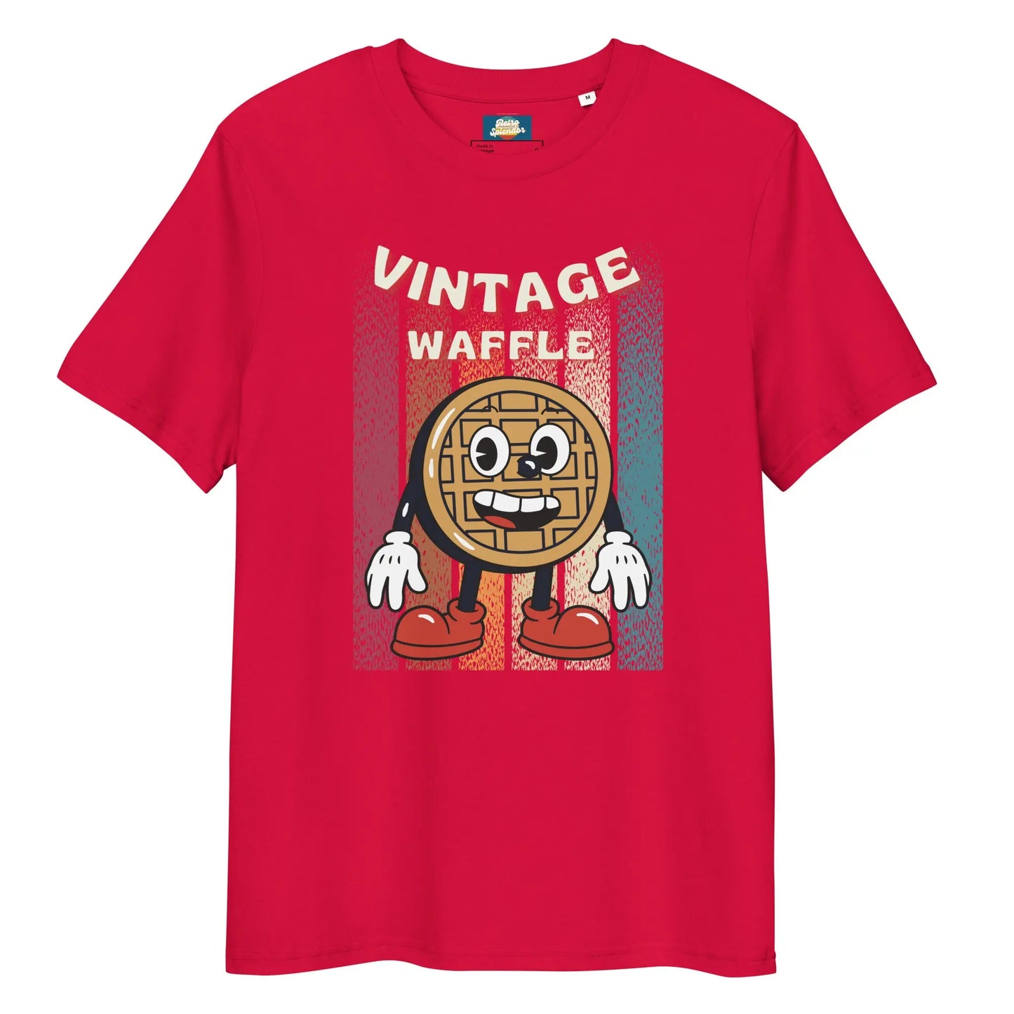 Waffleman - Unisex organic ribbed neck t-shirt by Stanley/Stella Tags: graphic, men, original, Printful, retro, shirt, tee, unisex, vintage, waffle, women RetroSplendor Apparel