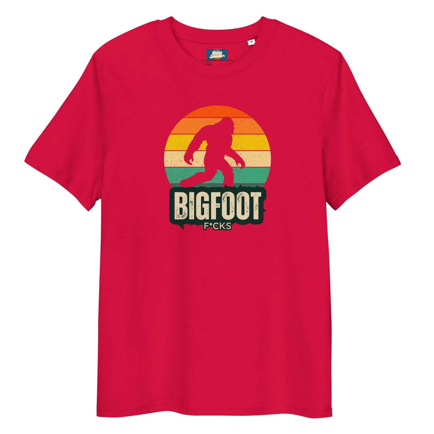 Bigfoot F*cks - Unisex organic ribbed neck t-shirt by Stanley/Stella Tags: bigfoot, cool, funny, graphic, men, original, Printful, retro, tee, unisex, vintage, women RetroSplendor Apparel
