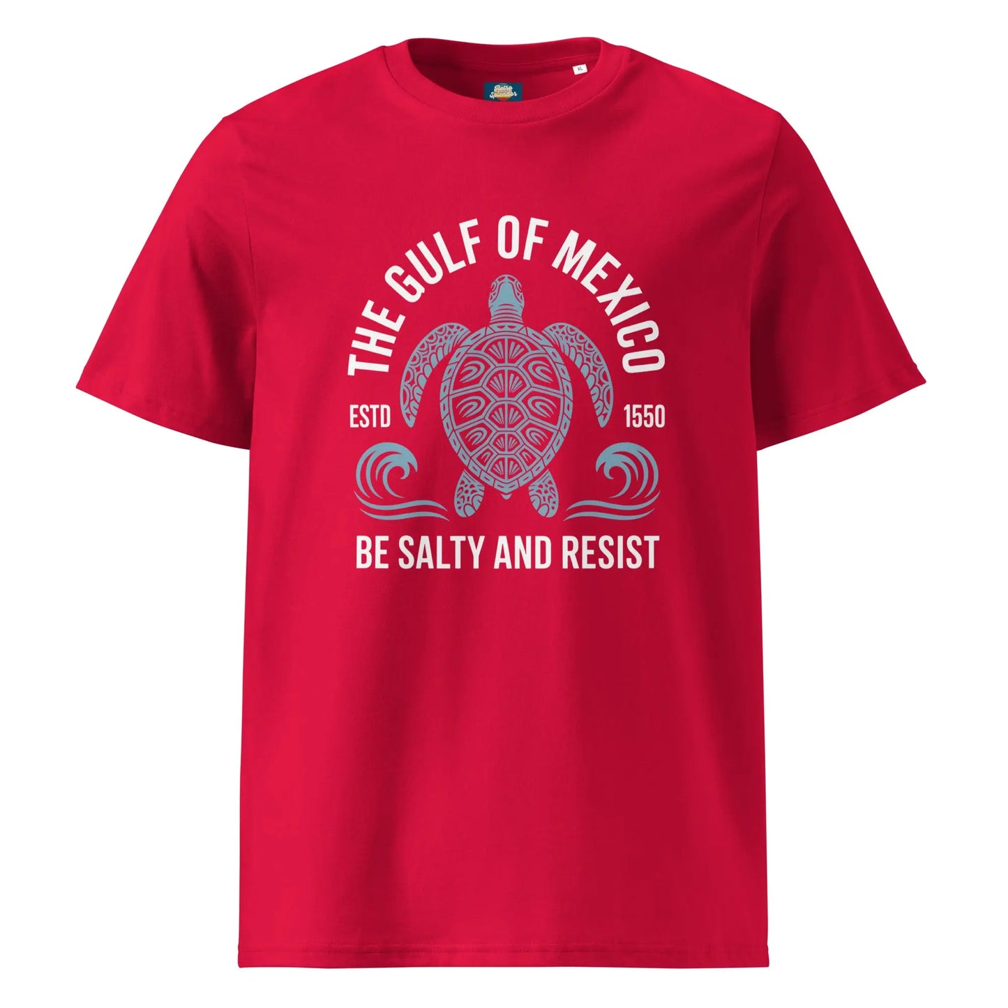 Gulf of Mexico - Be Salty and Resist t-shirt Unisex organic ribbed neck by Retro Splendor Tags: be salty, classic, fabric, graphic tee, gulf of mexico, oceanic, organic, retro, salty, shirt, slogan, t-shirt, this, turtle, unisex, vintage RetroSplendor Apparel
