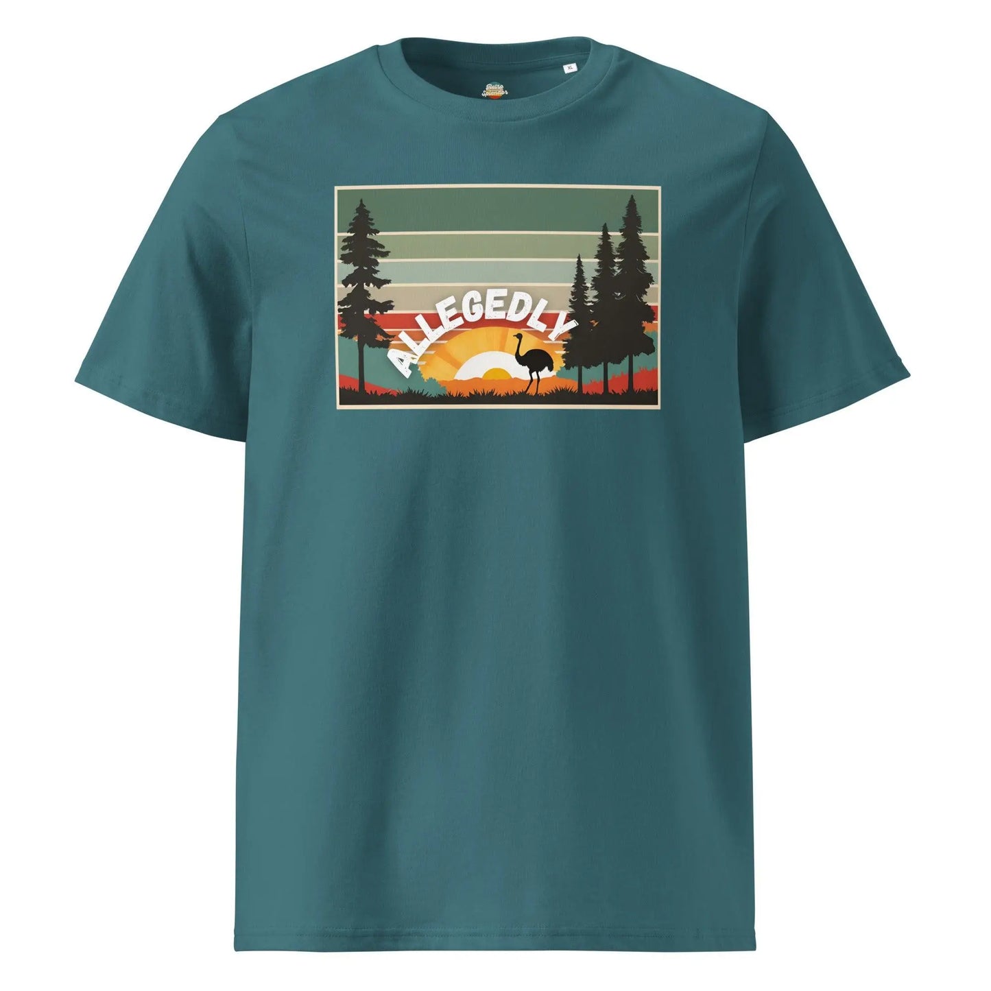 Allegedly - Letter Kenny Ostrich Retro T-Shirt - Organic Cotton by Stanley/Stella Tags: allegedly, comedy, funny, humor, letter kenny, organic cotton, original, ostrich, retro, shirt, t-shirt, vintage RetroSplendor Apparel