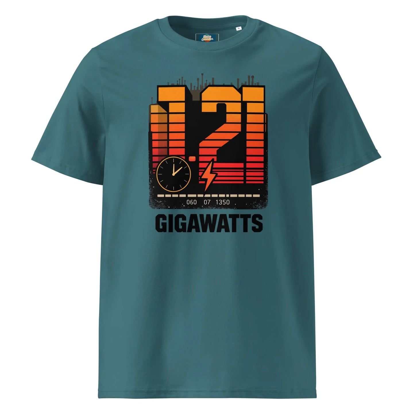 1.21 Gigawatts! - organic ribbed neck t-shirt by Stanley/Stella Tags: 80s, back to the future, movie, original, Printful, retro, shirt, t-shirt, unisex, vintage RetroSplendor Apparel