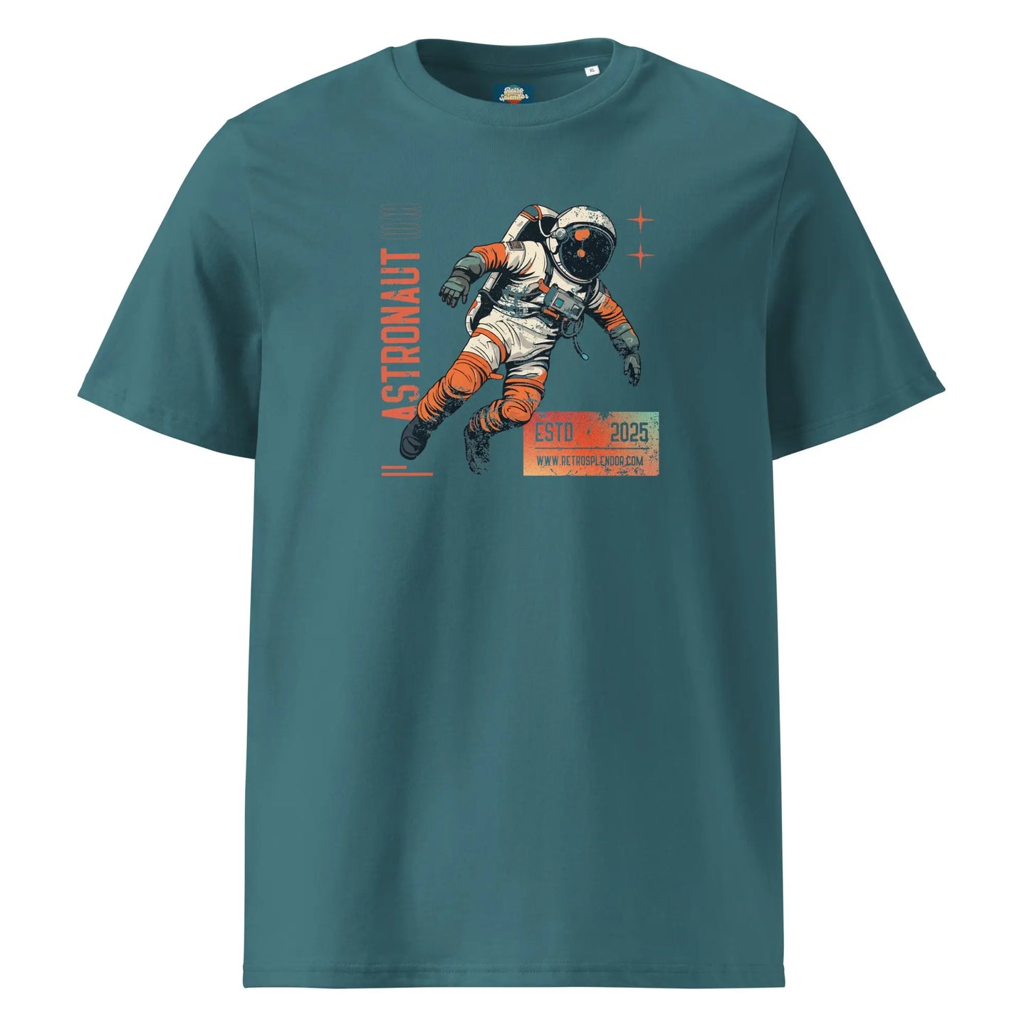 Astronaut - Distressed Unisex organic ribbed neck t-shirt by Stanley/Stella Tags: astronaut, graphic tee, original, Printful, retro, science, shirt, space, tee, vintage RetroSplendor Apparel