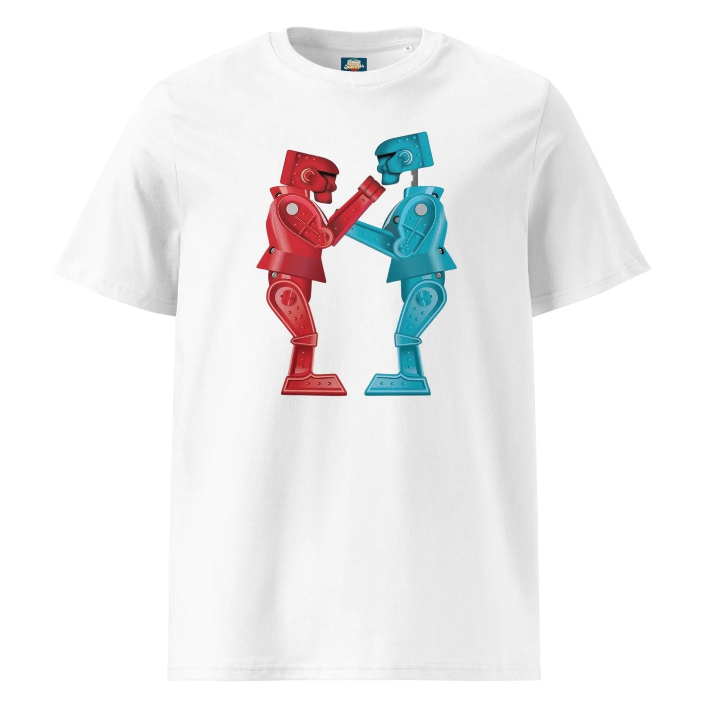 Rock 'em Sock 'em - Unisex organic ribbed neck t-shirt by Stanley/Stella Tags: 80s, boxing, graphic tee, retro, retrosplendor, robots, shirt, splendor, t-shirt, toys, unisex, vintage RetroSplendor Apparel