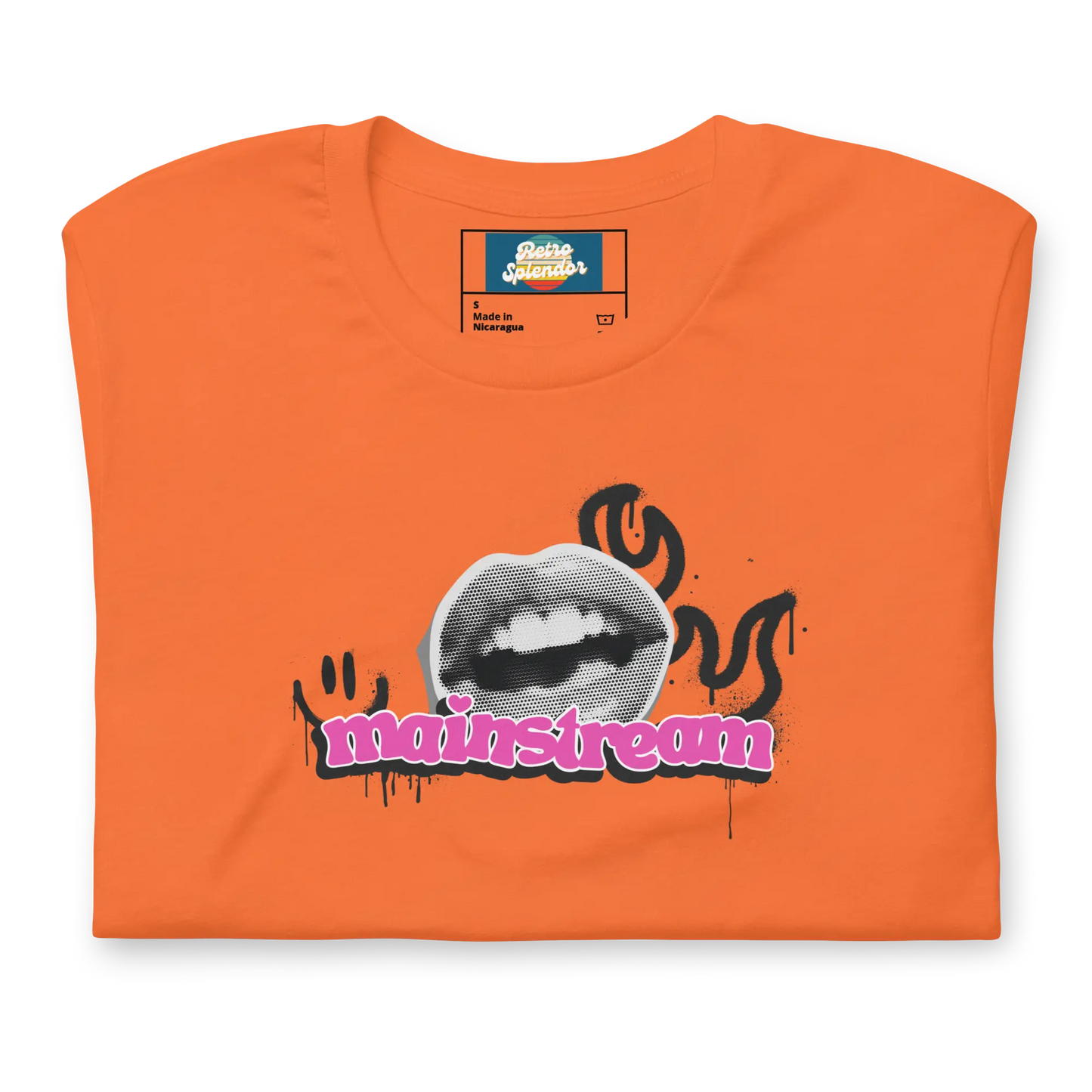 Vintage Unisex Graphic Tee: Minimalist Mainstream Counter-Culture Lips Design Original T-Shirt Stanley/Stella