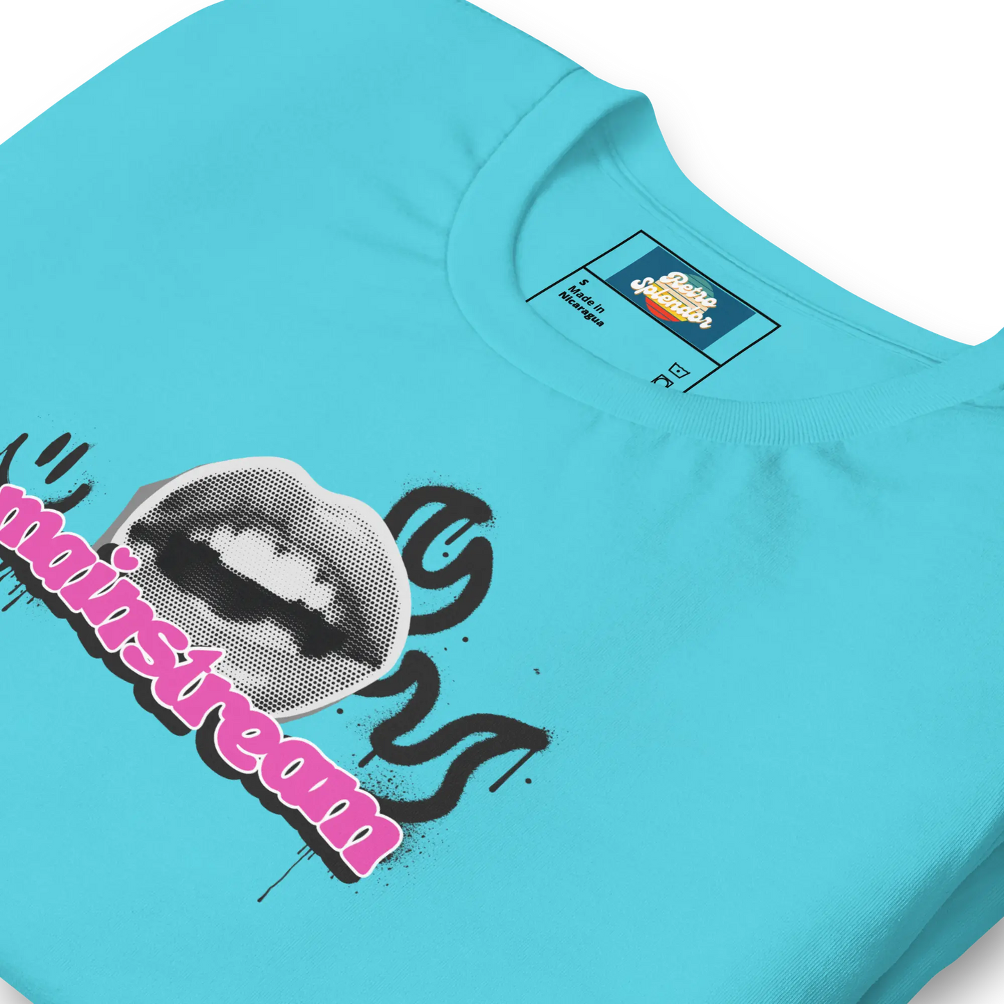 Vintage Unisex Graphic Tee: Minimalist Mainstream Counter-Culture Lips Design Original T-Shirt Stanley/Stella