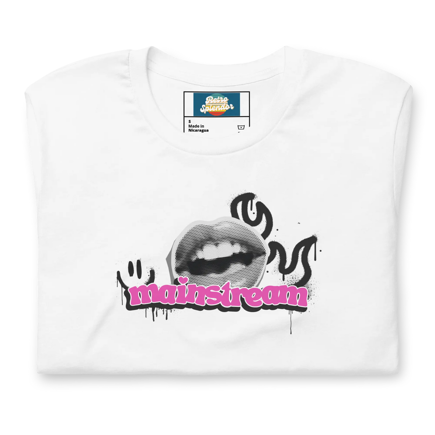 Vintage Unisex Graphic Tee: Minimalist Mainstream Counter-Culture Lips Design Original T-Shirt Stanley/Stella