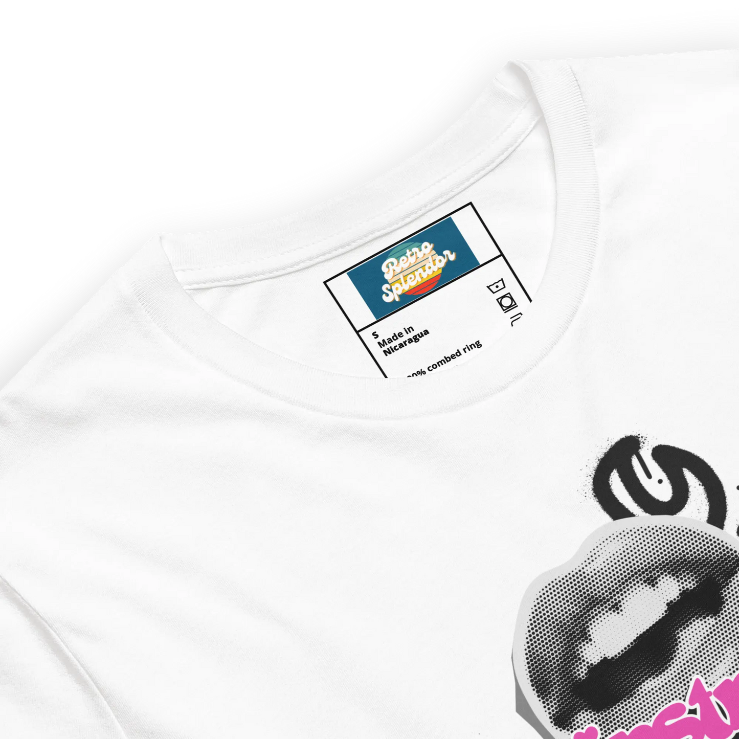 Vintage Unisex Graphic Tee: Minimalist Mainstream Counter-Culture Lips Design Original T-Shirt Stanley/Stella