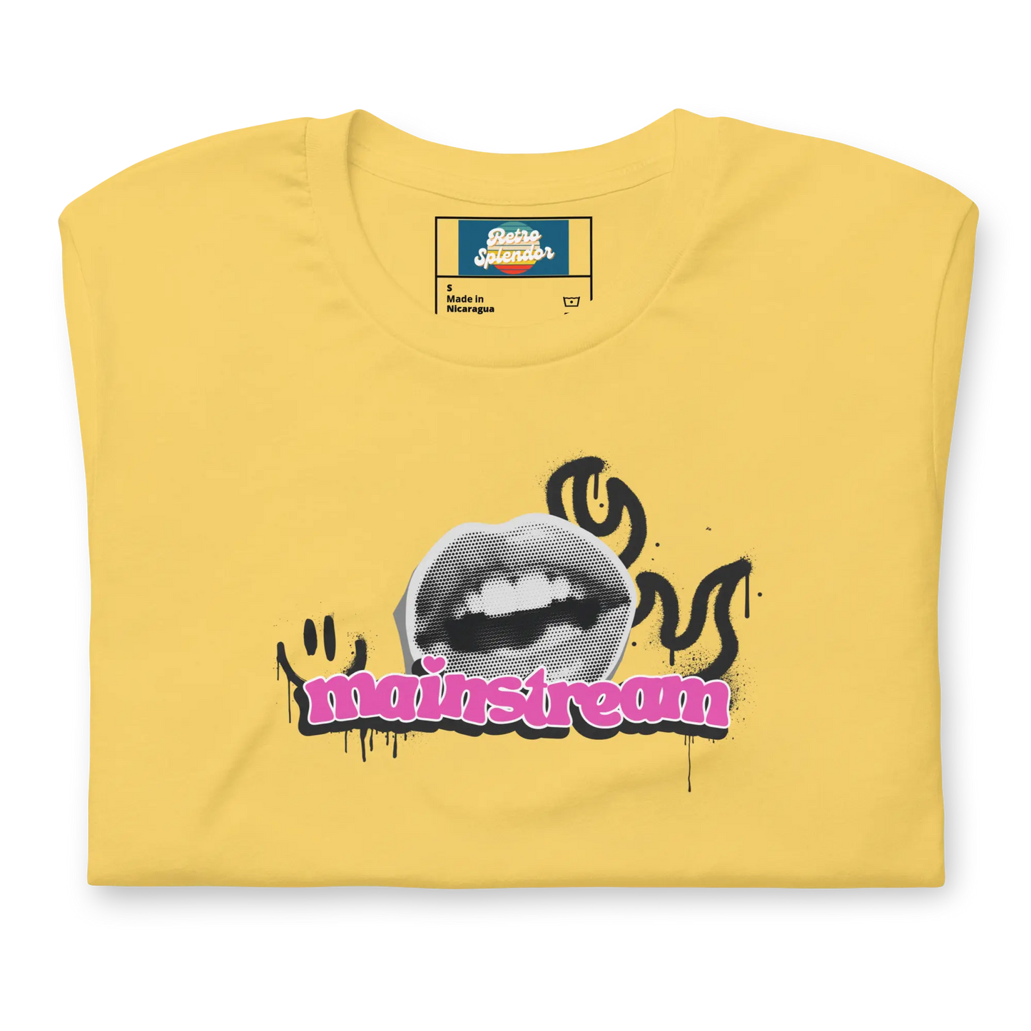 Vintage Unisex Graphic Tee: Minimalist Mainstream Counter-Culture Lips Design Original T-Shirt Stanley/Stella