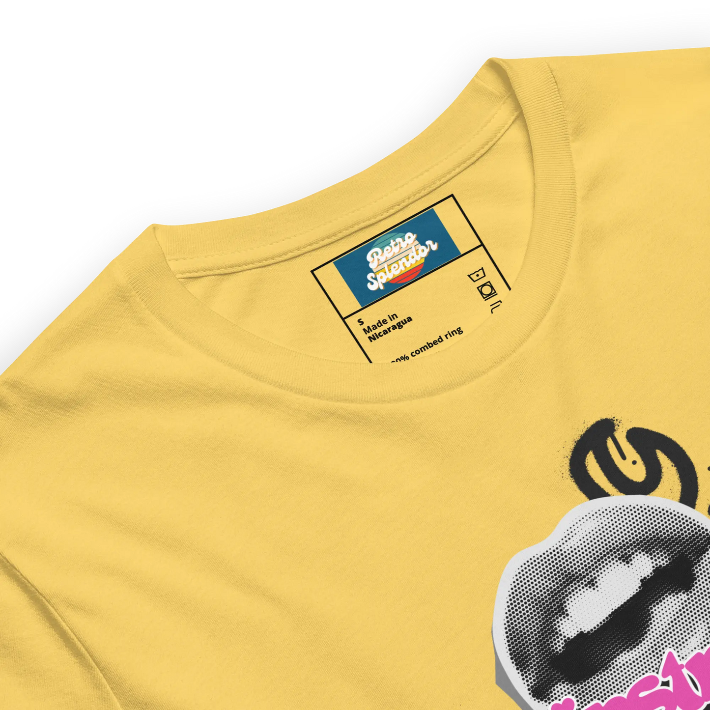 Vintage Unisex Graphic Tee: Minimalist Mainstream Counter-Culture Lips Design Original T-Shirt Stanley/Stella