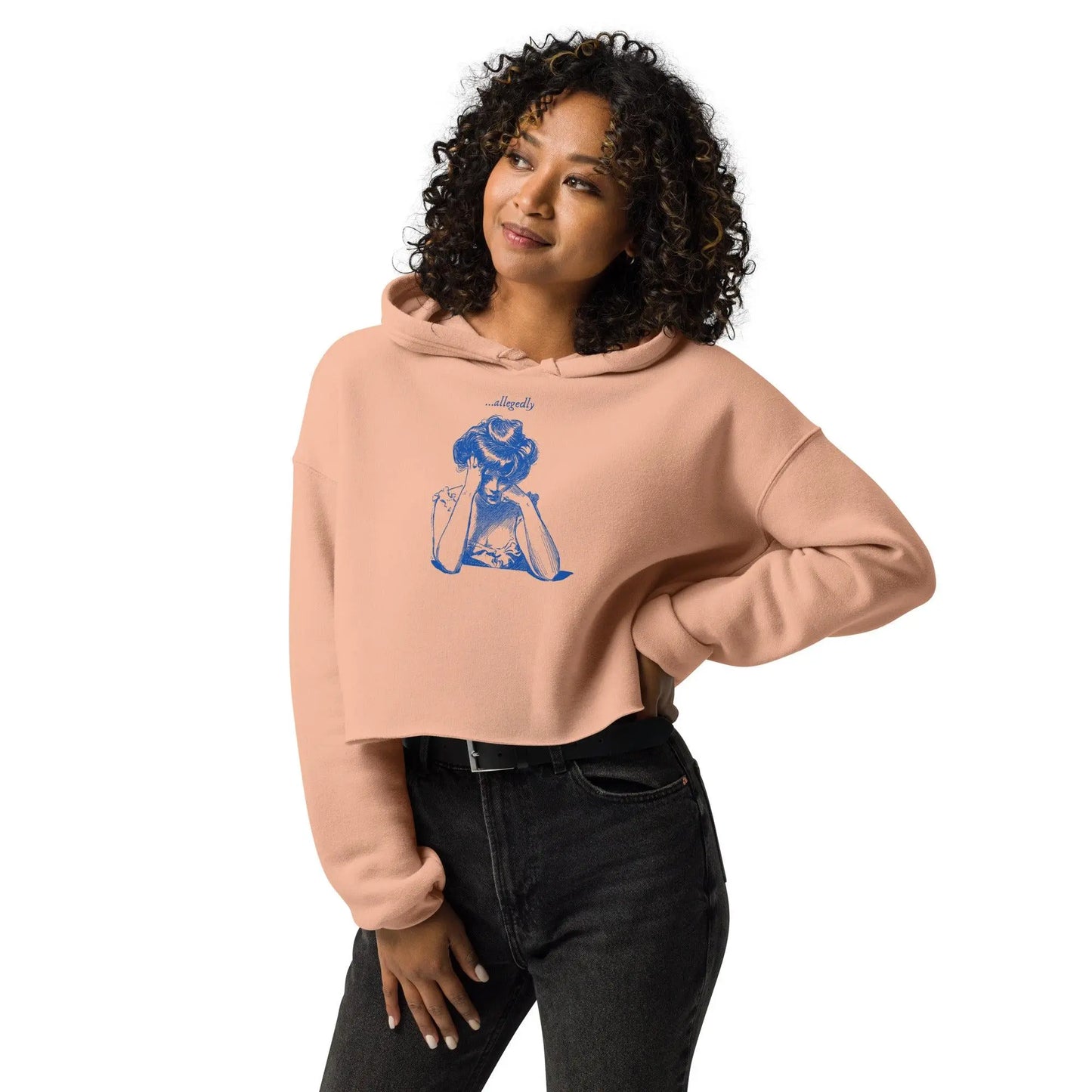 Retro Allegedly Crop Hoodie - Classic TV & Movie Inspired by Stanley/Stella Tags: allegedly, funny, humor, organic cotton, original, retro, vintage RetroSplendor Apparel