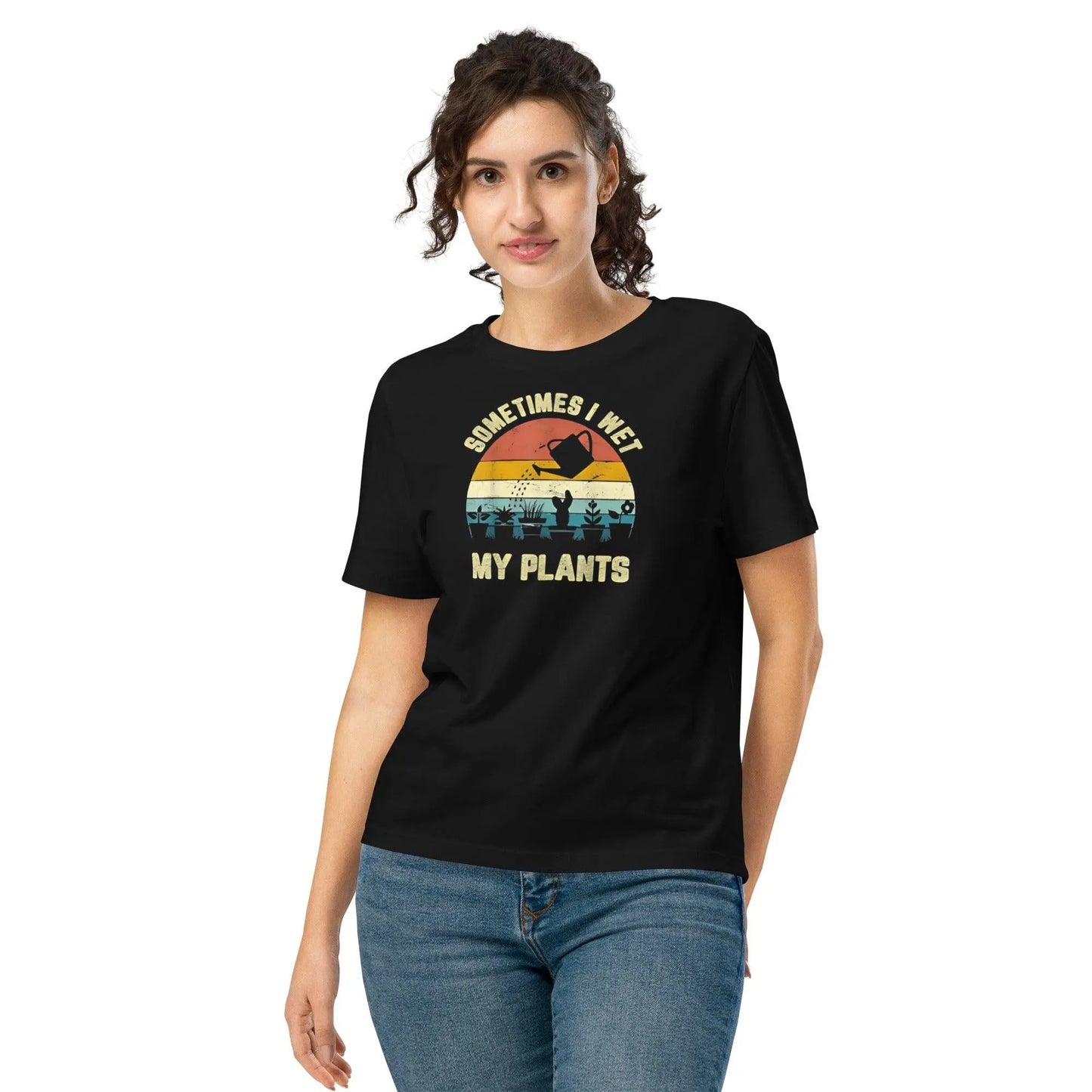 Sometimes I Wet My Plants - Women’s organic ribbed neck t-shirt by Stanley/Stella Tags: funny, graphic tee, organic cotton, original, plants, retro, retrosplendor, shirt, splendor, t-shirt, vintage, womens RetroSplendor Apparel