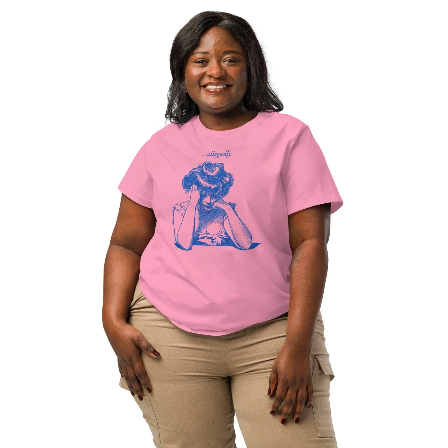Retro Ribbed Neck Women's T-Shirt - Allegedly Lady by Stanley/Stella Tags: allegedly, comedy, fashion, funny, humor, lady, organic cotton, original, retro, shirt, t-shirt, vintage, womens RetroSplendor Apparel