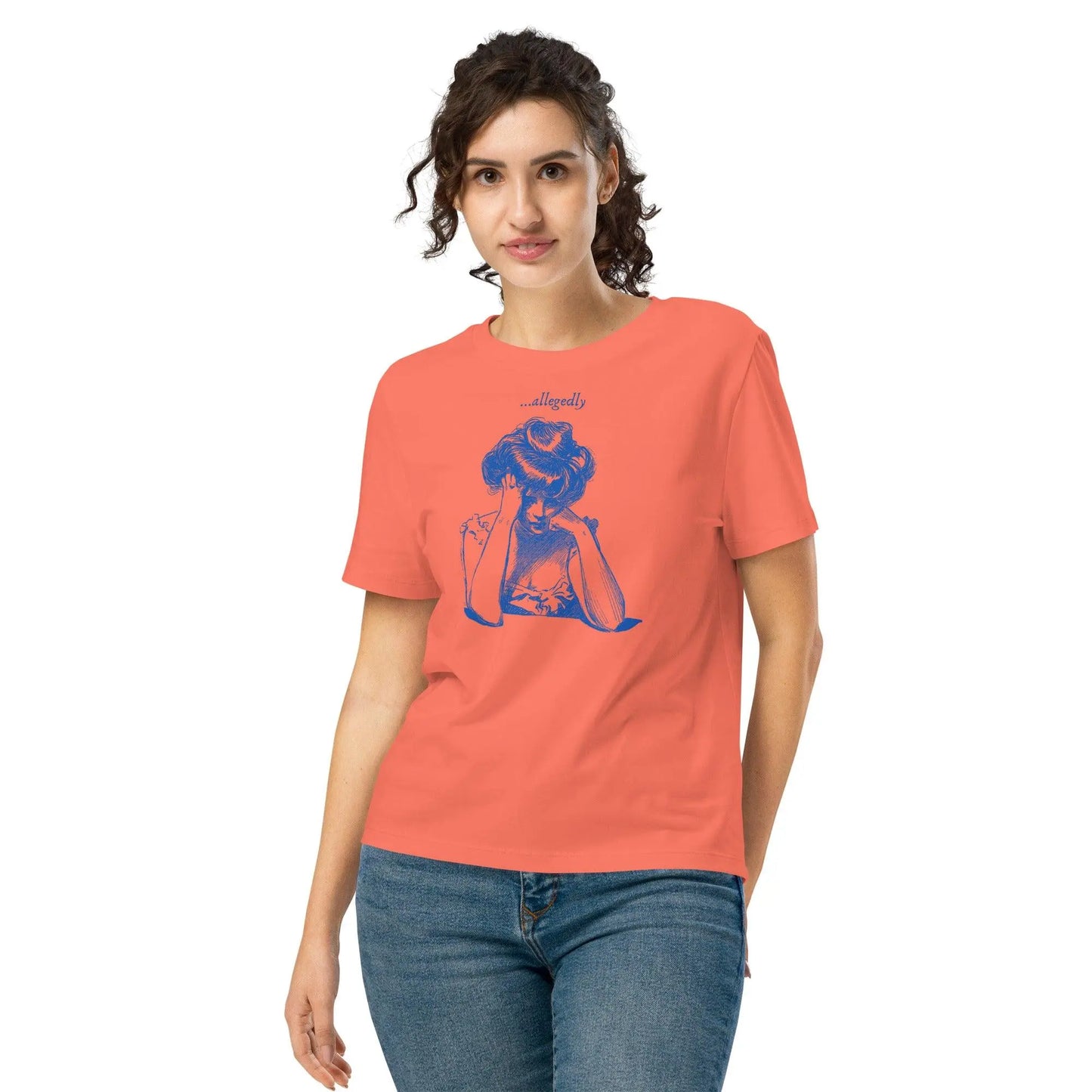 Retro Ribbed Neck Women's T-Shirt - Allegedly Lady by Stanley/Stella Tags: allegedly, comedy, fashion, funny, humor, lady, organic cotton, original, retro, shirt, t-shirt, vintage, womens RetroSplendor Apparel