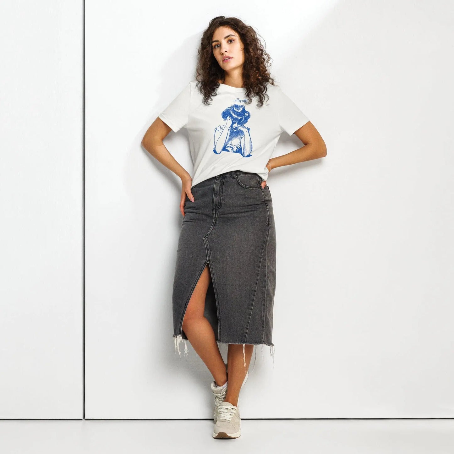 Retro Ribbed Neck Women's T-Shirt - Allegedly Lady by Stanley/Stella Tags: allegedly, comedy, fashion, funny, humor, lady, organic cotton, original, retro, shirt, t-shirt, vintage, womens RetroSplendor Apparel