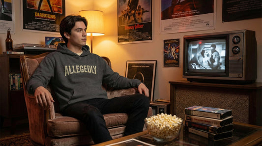 Retro Allegedly Crop Hoodie - Classic TV & Movie Inspired - Lifestyle image